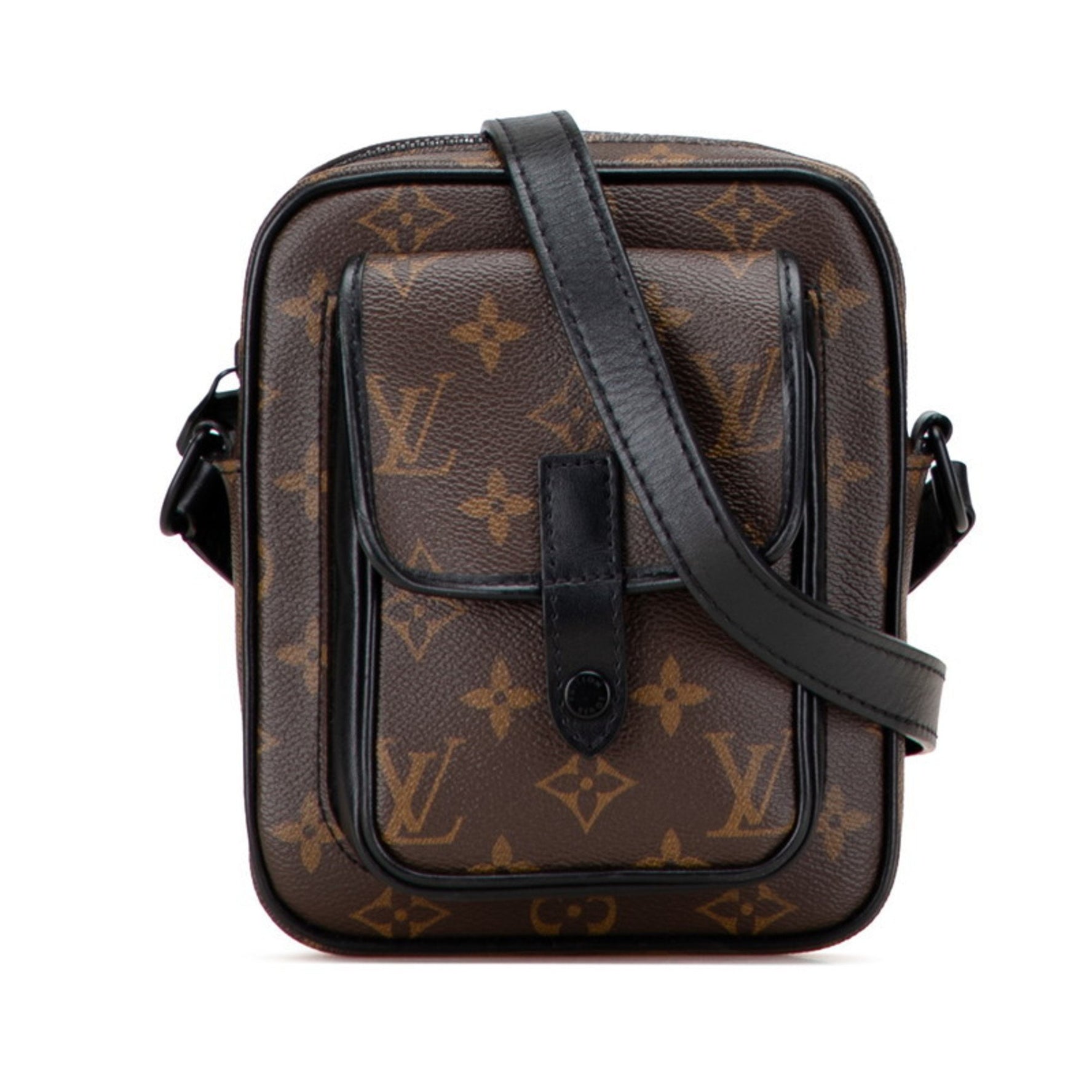 Louis Vuitton Monogram Macassar Christopher Wearable Wallet Shoulder Bag Brown Black PVC Leather LOUIS VUITTON