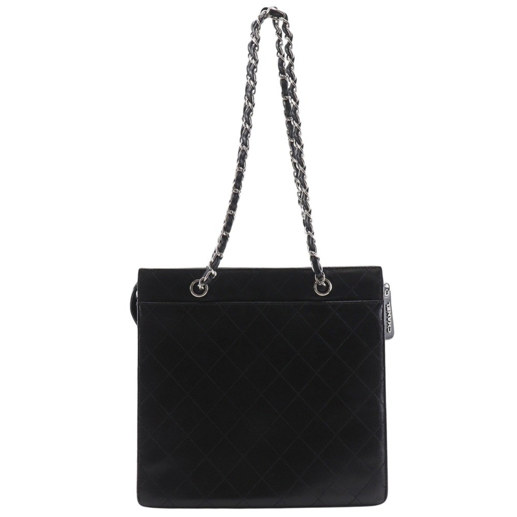 CHANEL Chain Tote Bag, Matelasse Caviar Leather