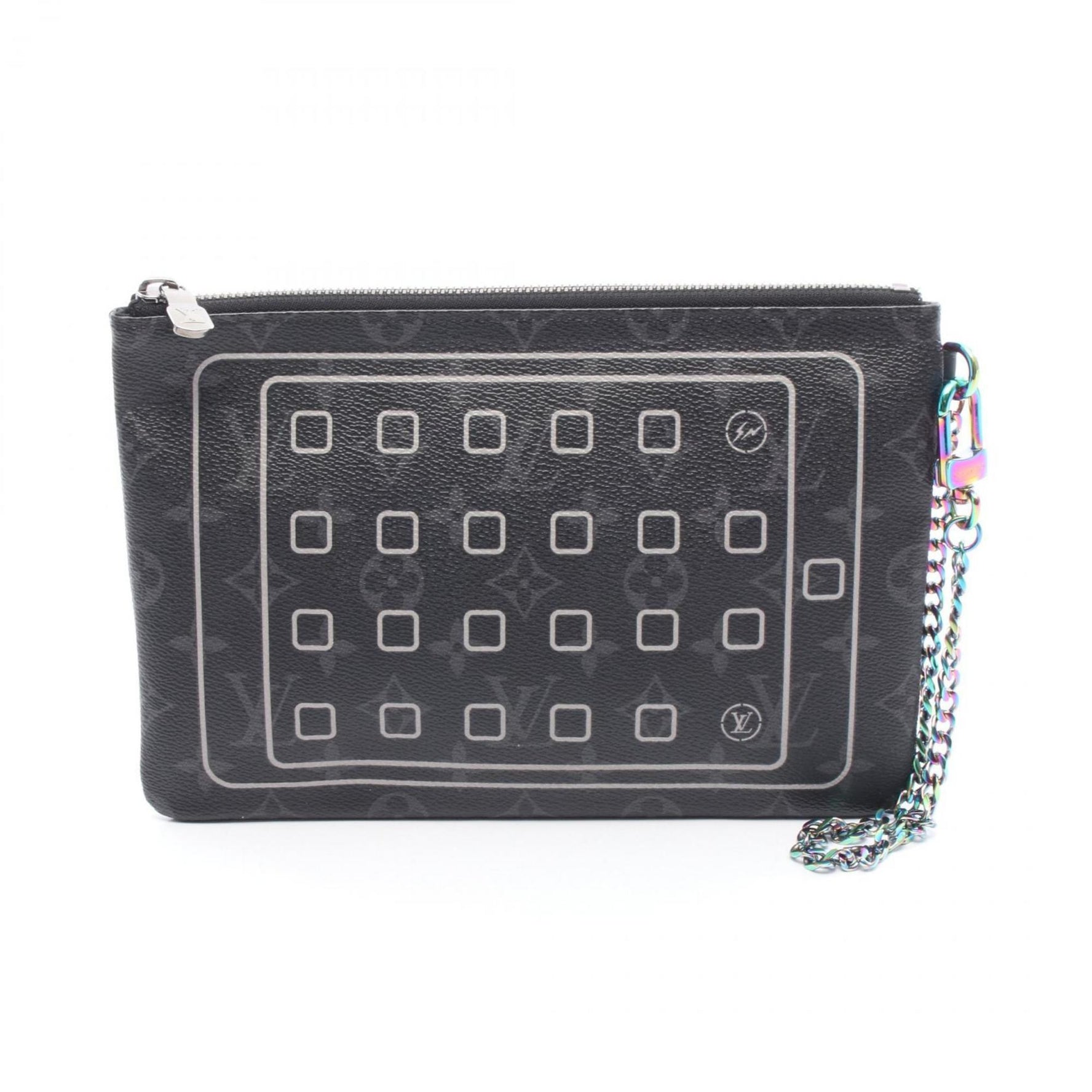 Louis Vuitton x fragment design iPad Case Pouch Coated Canvas Monogram Eclipse Men's Black