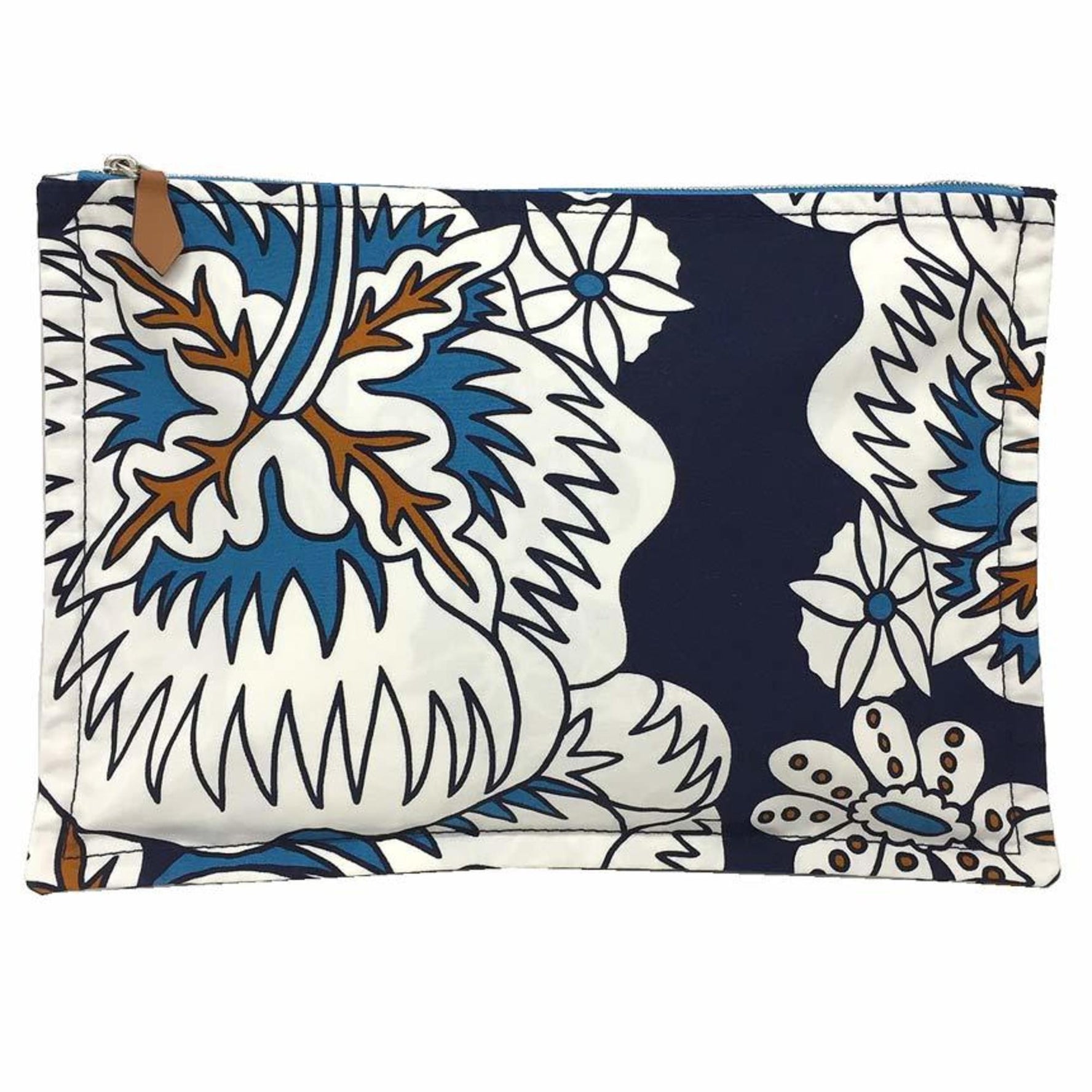 HERMES Hermès Flat Pouch GM Truth Bora Cotton Canvas