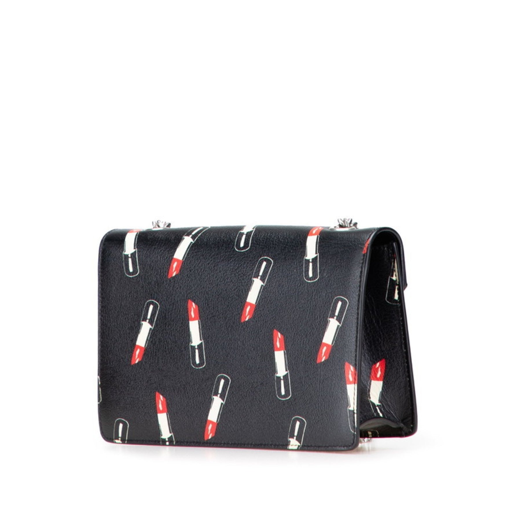 Saint Laurent Lipstick Motif Chain Shoulder Bag in Leather and Enamel .