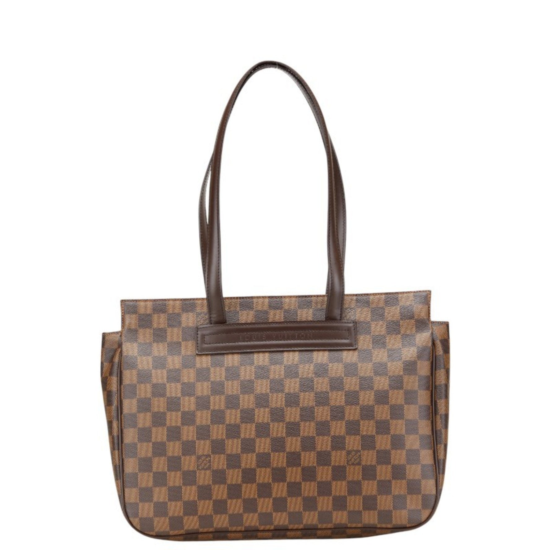 Louis Vuitton Damier Parioli PM Handbag Tote Bag Brown Leather LOUIS VUITTON