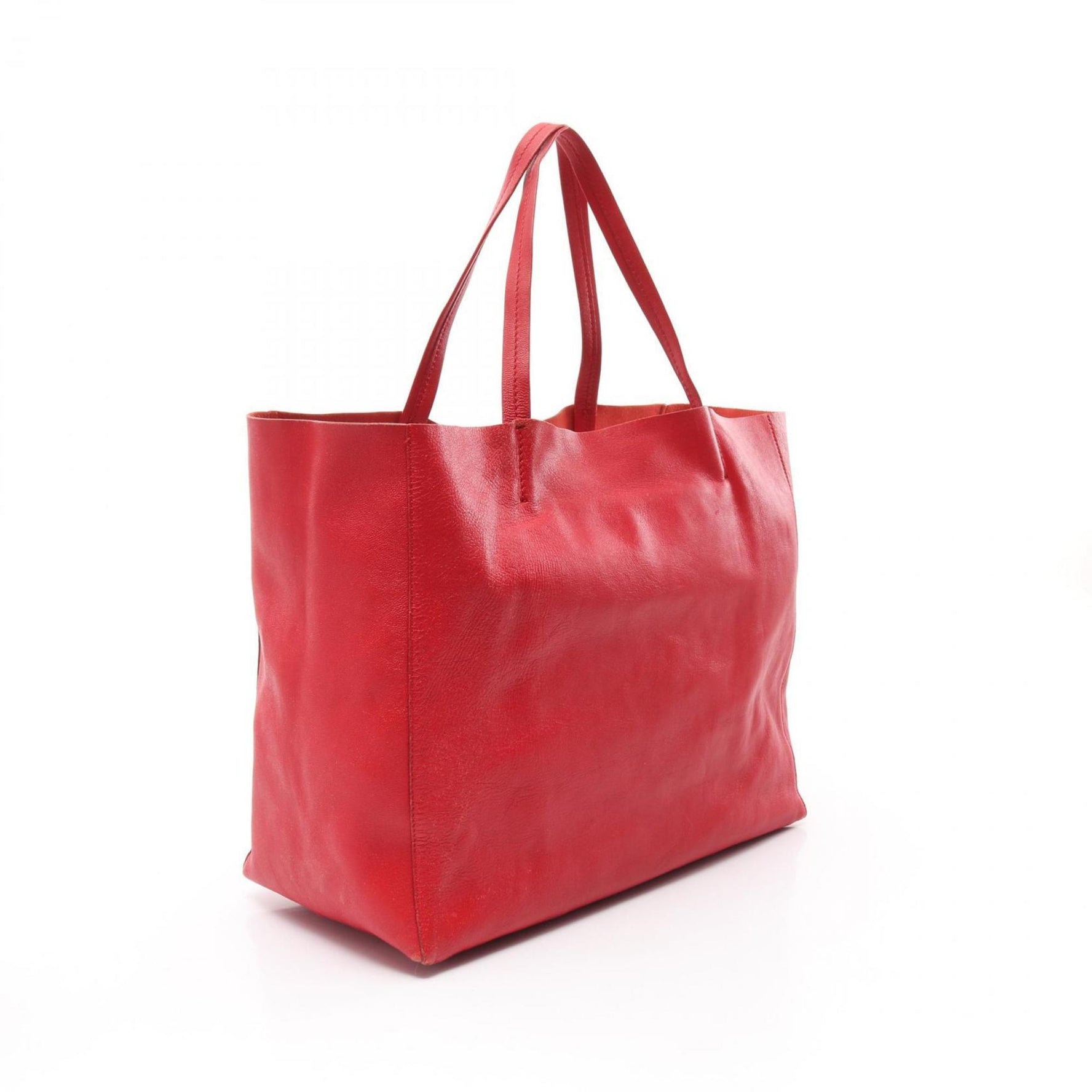 Celine Horizontal Cabas Tote Bag, Leather, Red