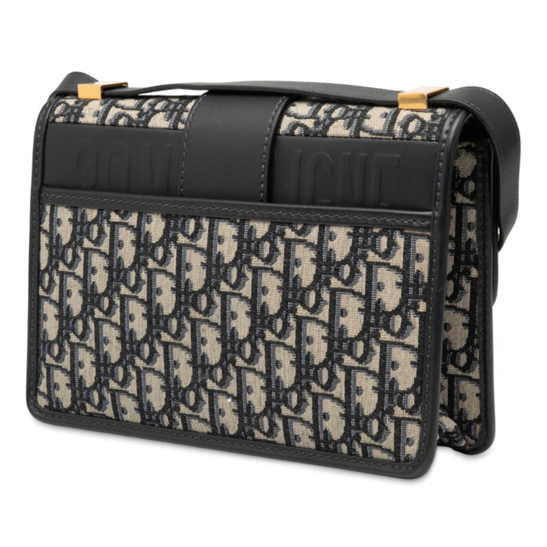 Christian Dior Oblique 30 Montaigne Shoulder Bag, Navy and Beige Canvas Leather