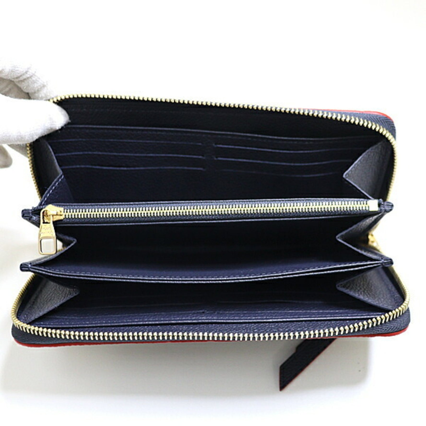Louis Vuitton Zippy Wallet Monogram Empreinte Marine Rouge Long LV