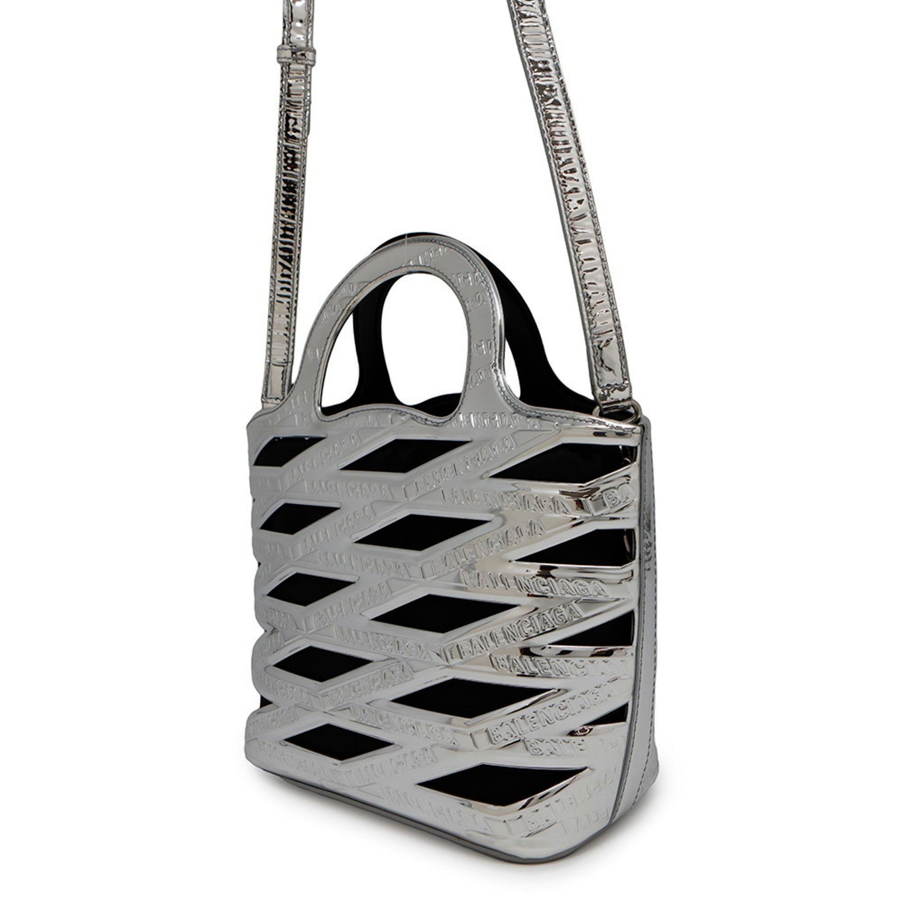 Balenciaga Handbag Neo Basket Patent Shoulder Bag