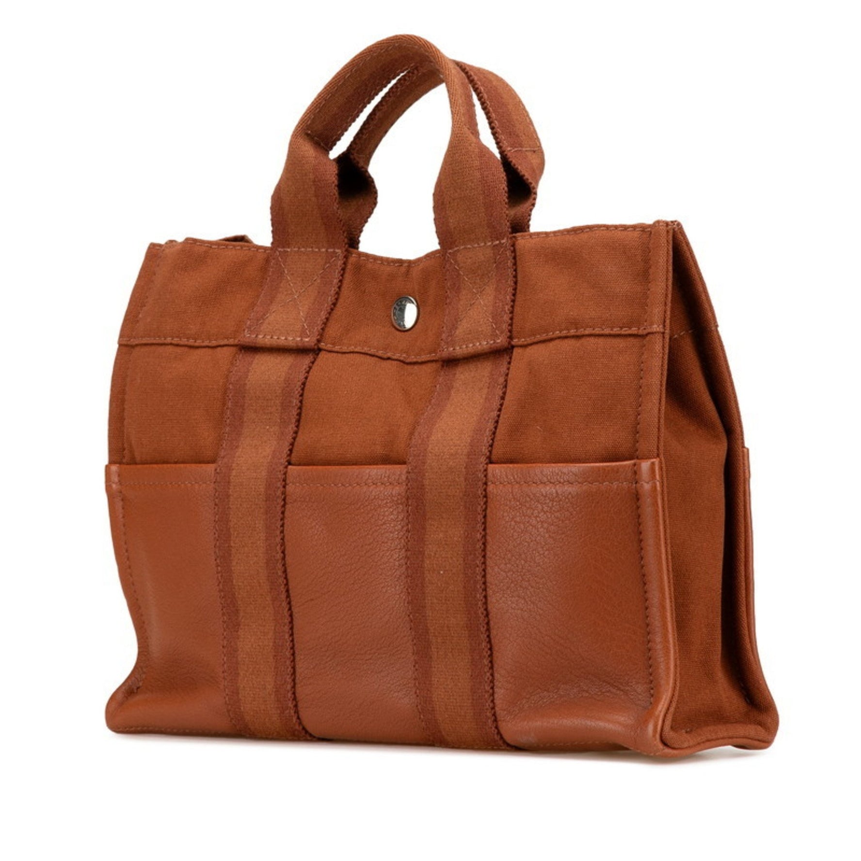 Hermes Foult PM Half Leather Tote Bag Canvas