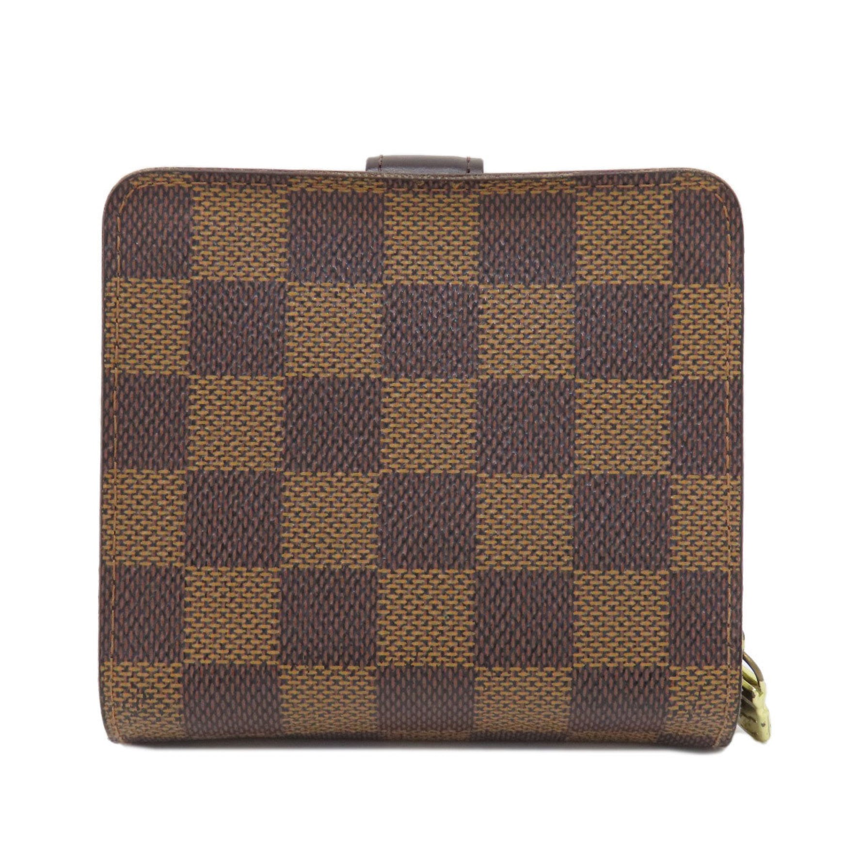 Louis Vuitton Compact Zip Damier Ebene Bi-fold Wallet Canvas