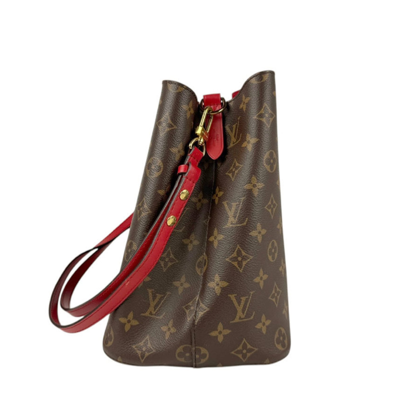 Louis Vuitton Shoulder Bag Monogram NeoNoe MM Canvas Brown Red Gold