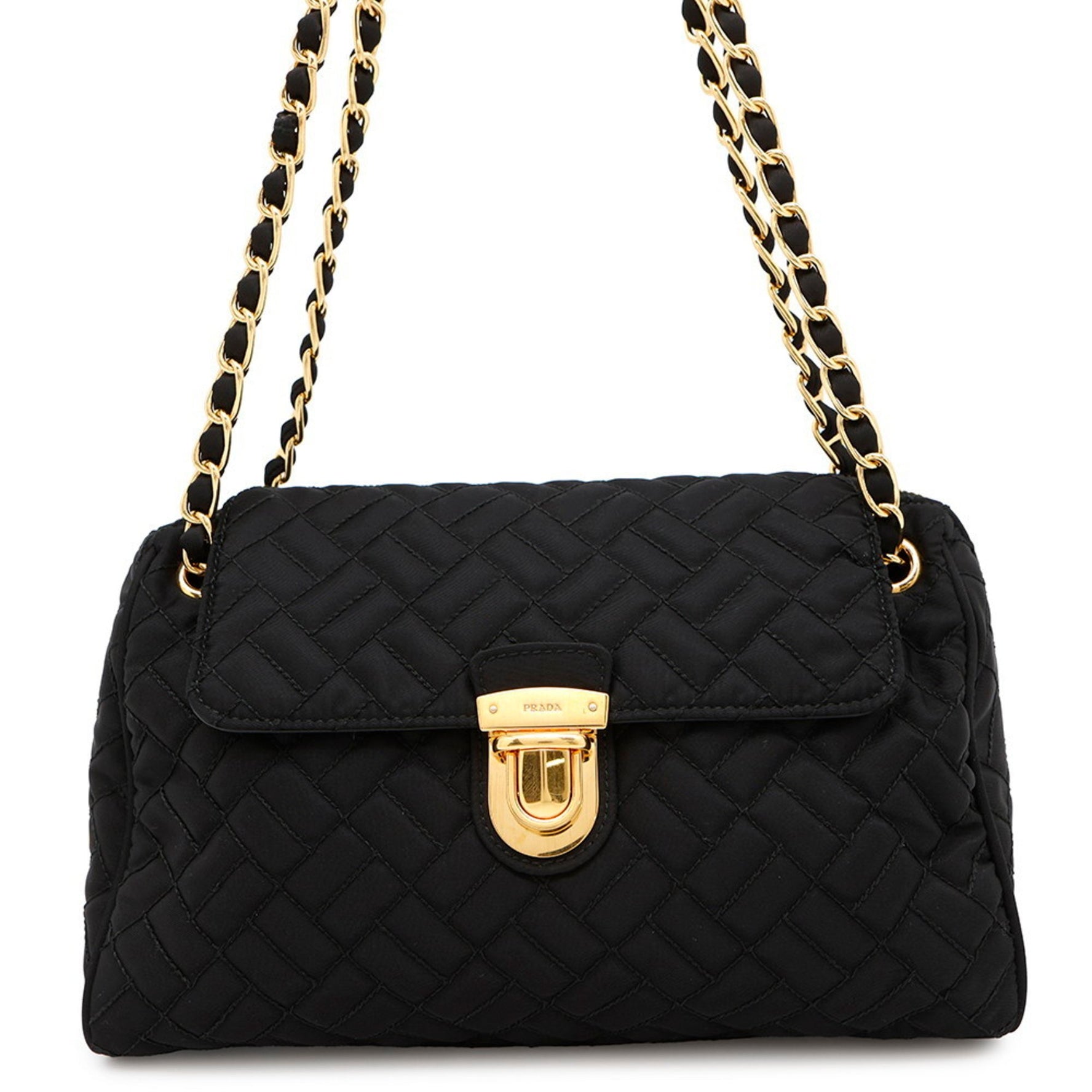 Prada Chain Shoulder Bag Quilted Nylon