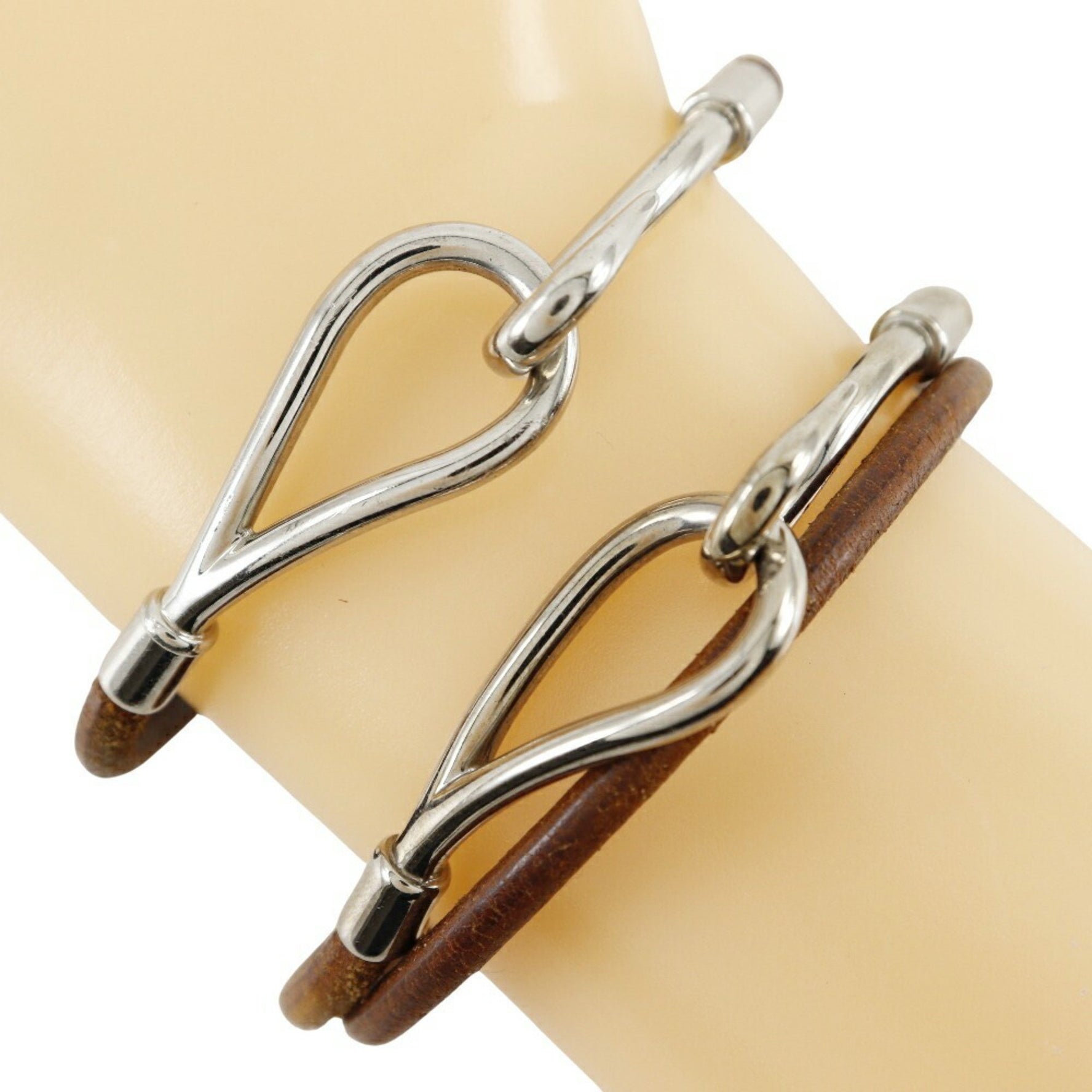Hermes Jumbo Bracelet Choker Set Leather Approx.
