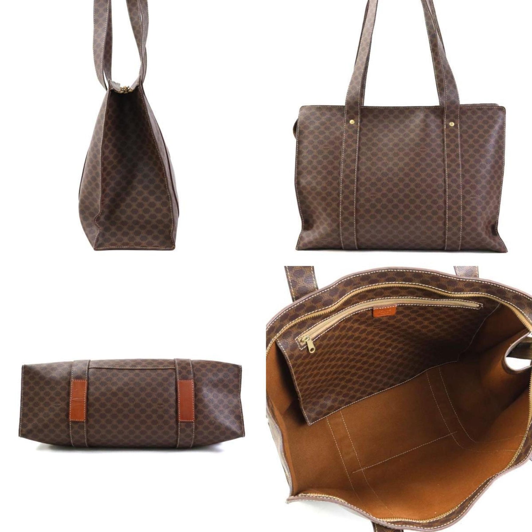 CELINE Shoulder Bag Macadam Coated Canvas