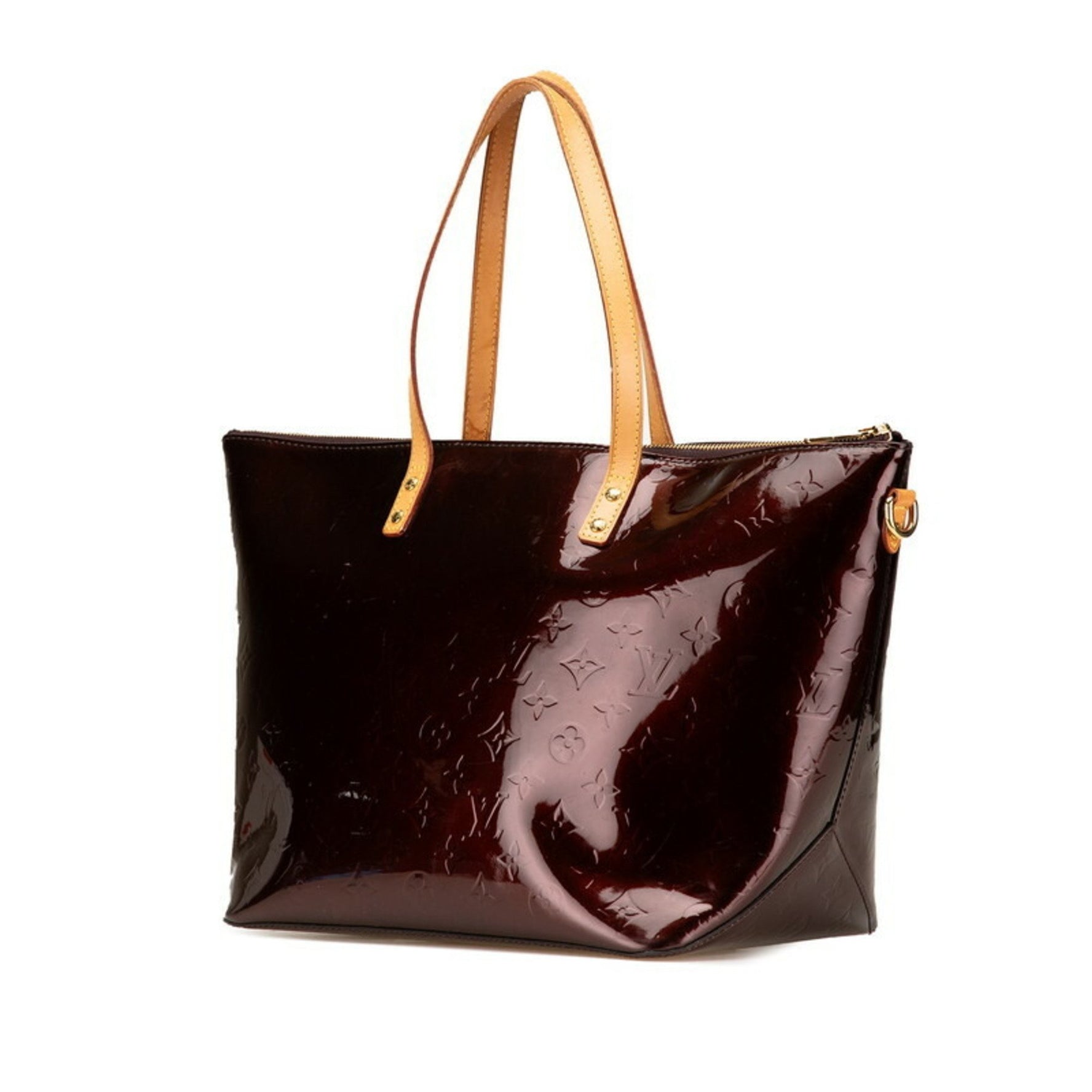 Louis Vuitton Monogram Vernis Bellevue GM Handbag Shoulder Bag Amaranth Brown Patent Leather