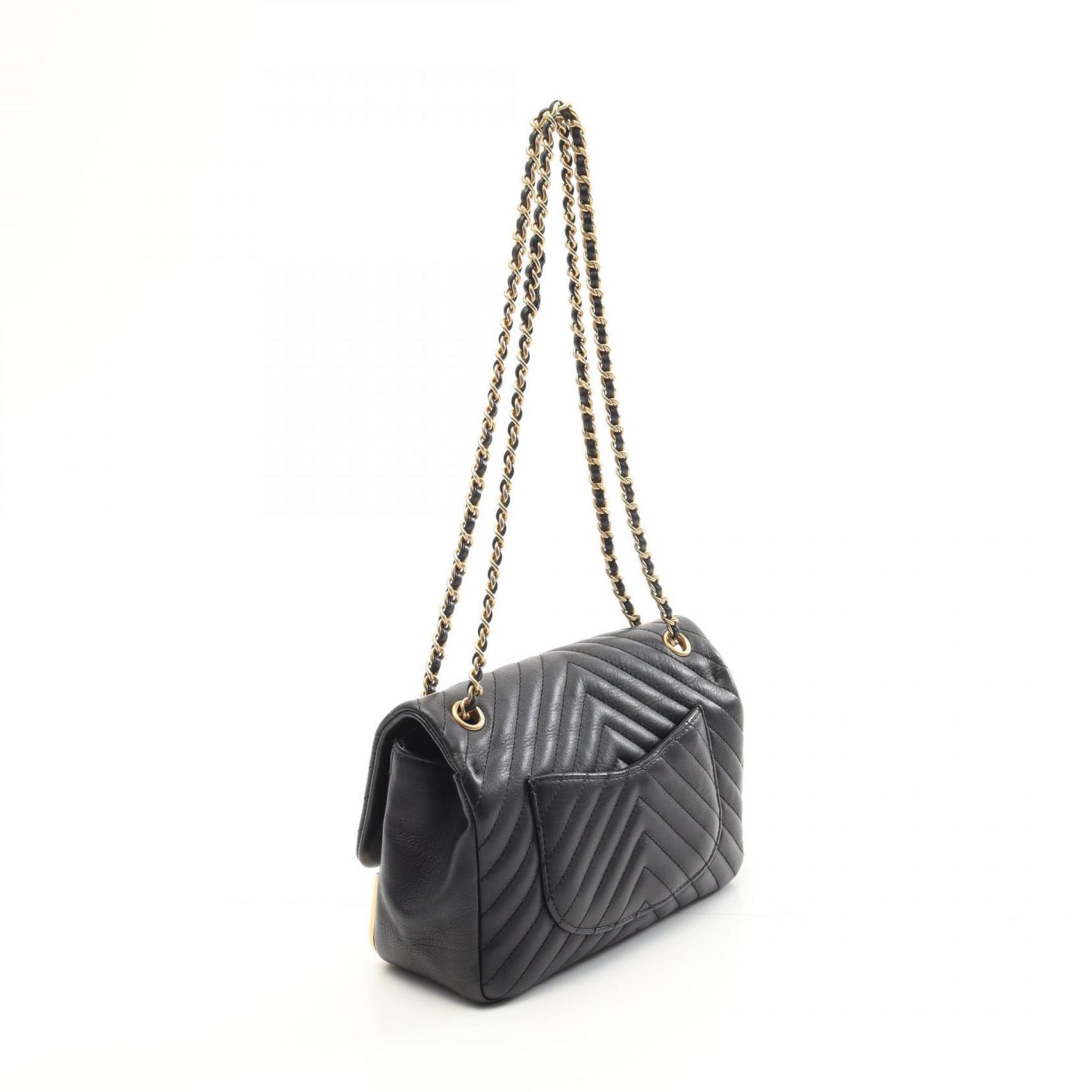 Chanel V-stitch shoulder bag in lambskin leather