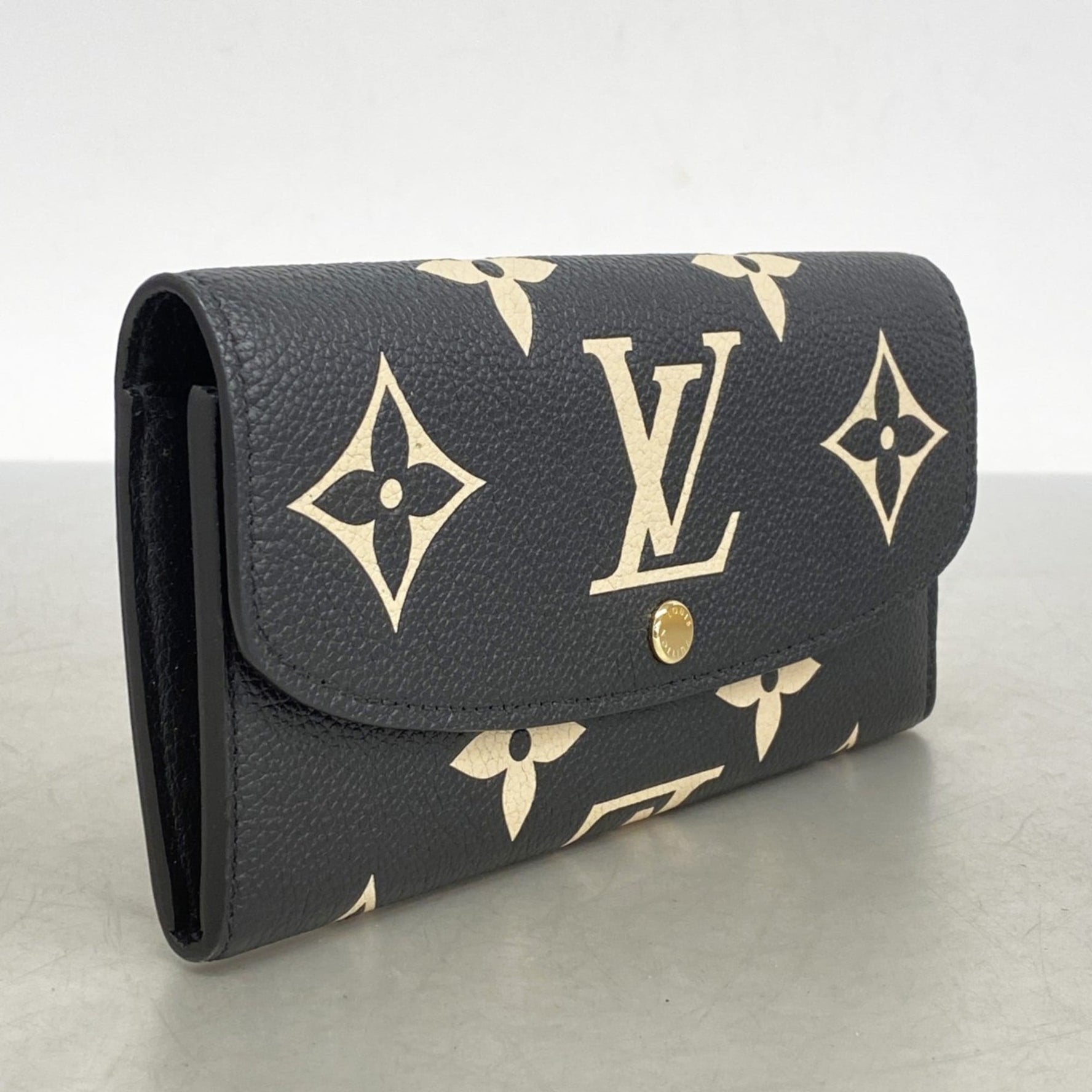 Louis Vuitton Monogram Empreinte Two-Tone Portefeuille Emilie Wallet Black/Beige