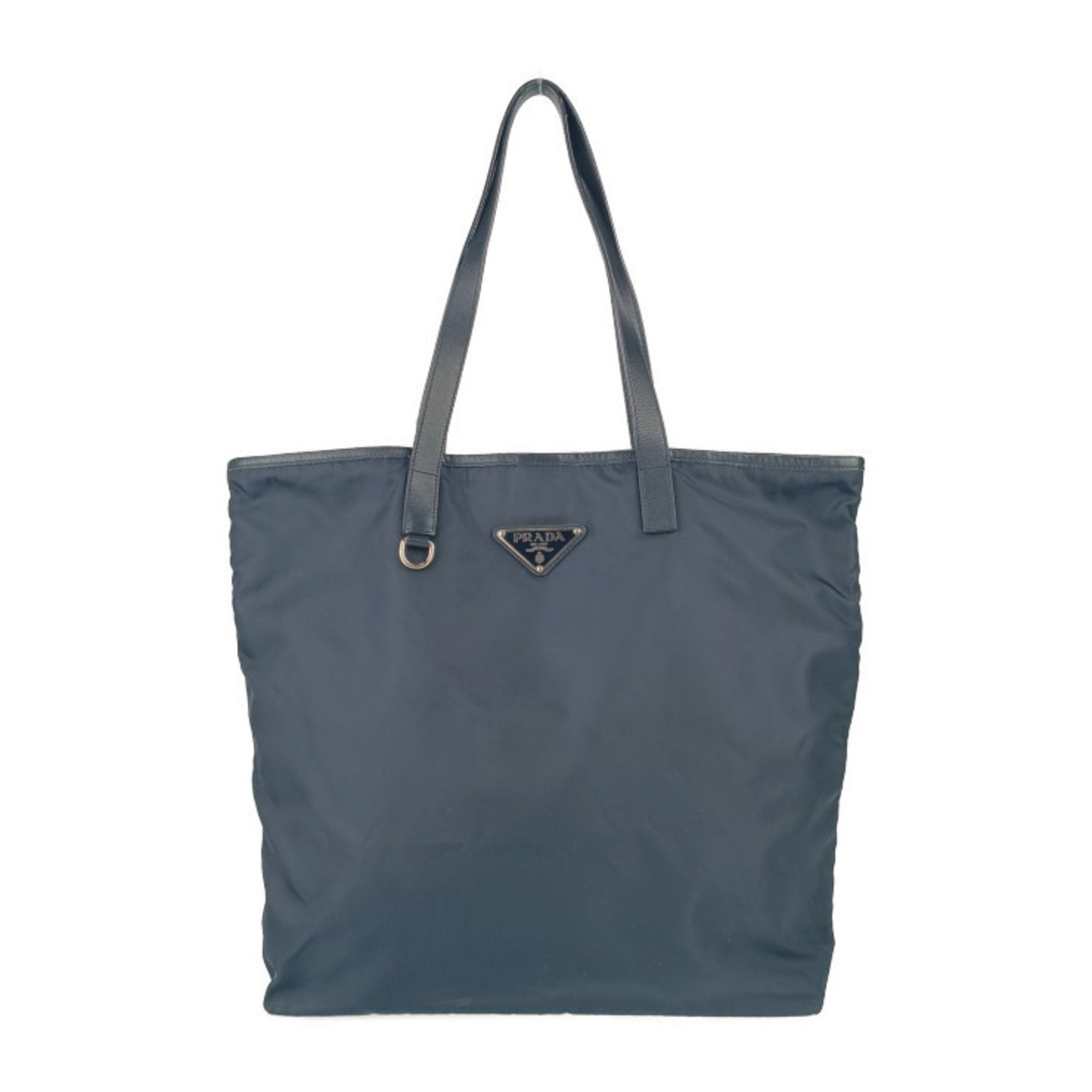 PRADA Bag Nylon Leather Men's Shoulder Triangle Plate