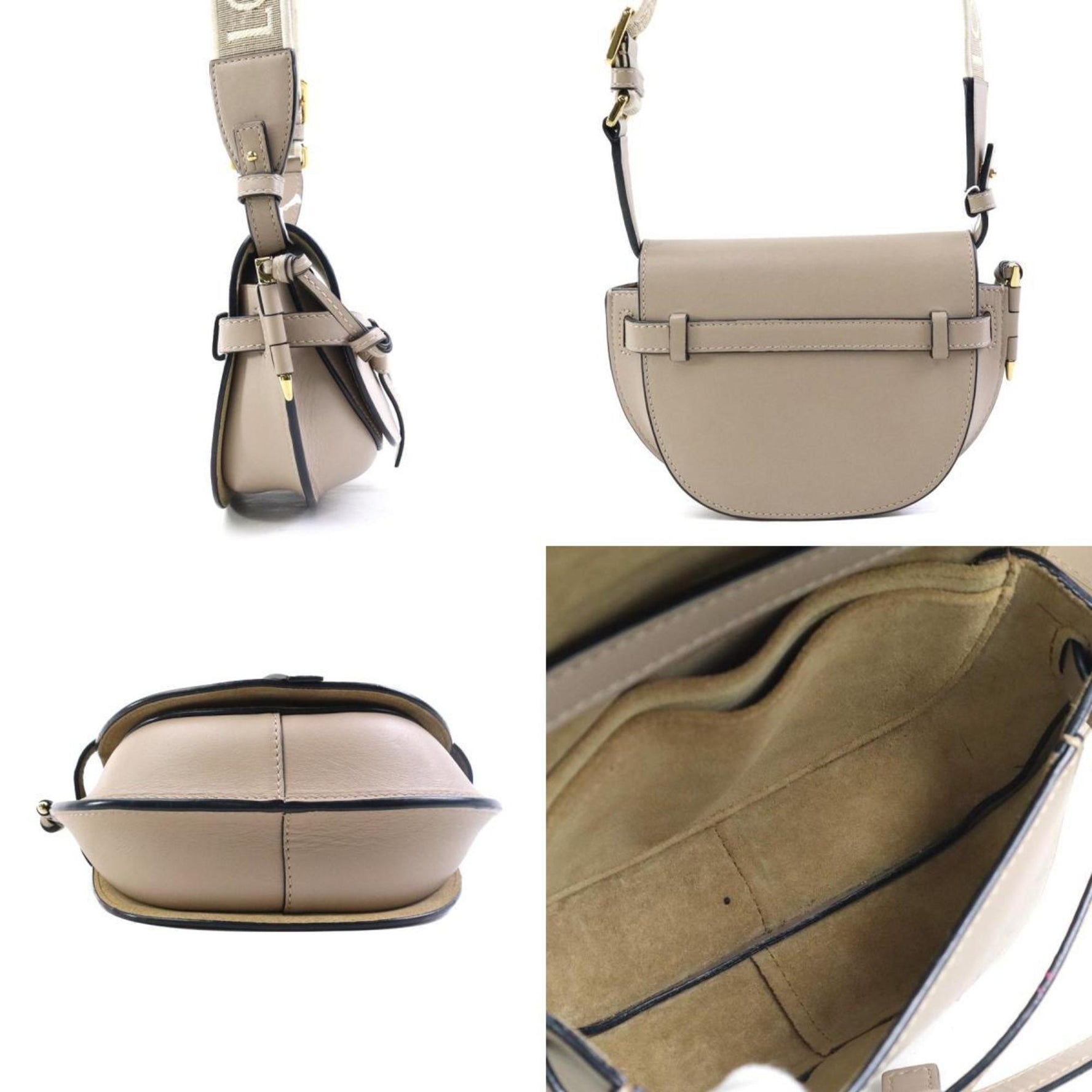 LOEWE Shoulder Bag Leather Greige