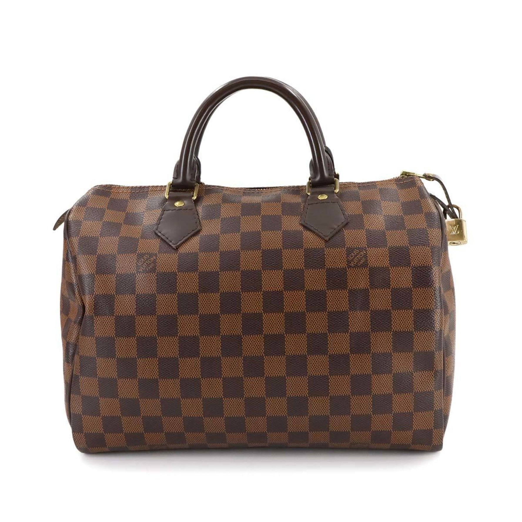 Louis Vuitton Damier Speedy 30 Handbag, Ebene Brown, Gold Hardware