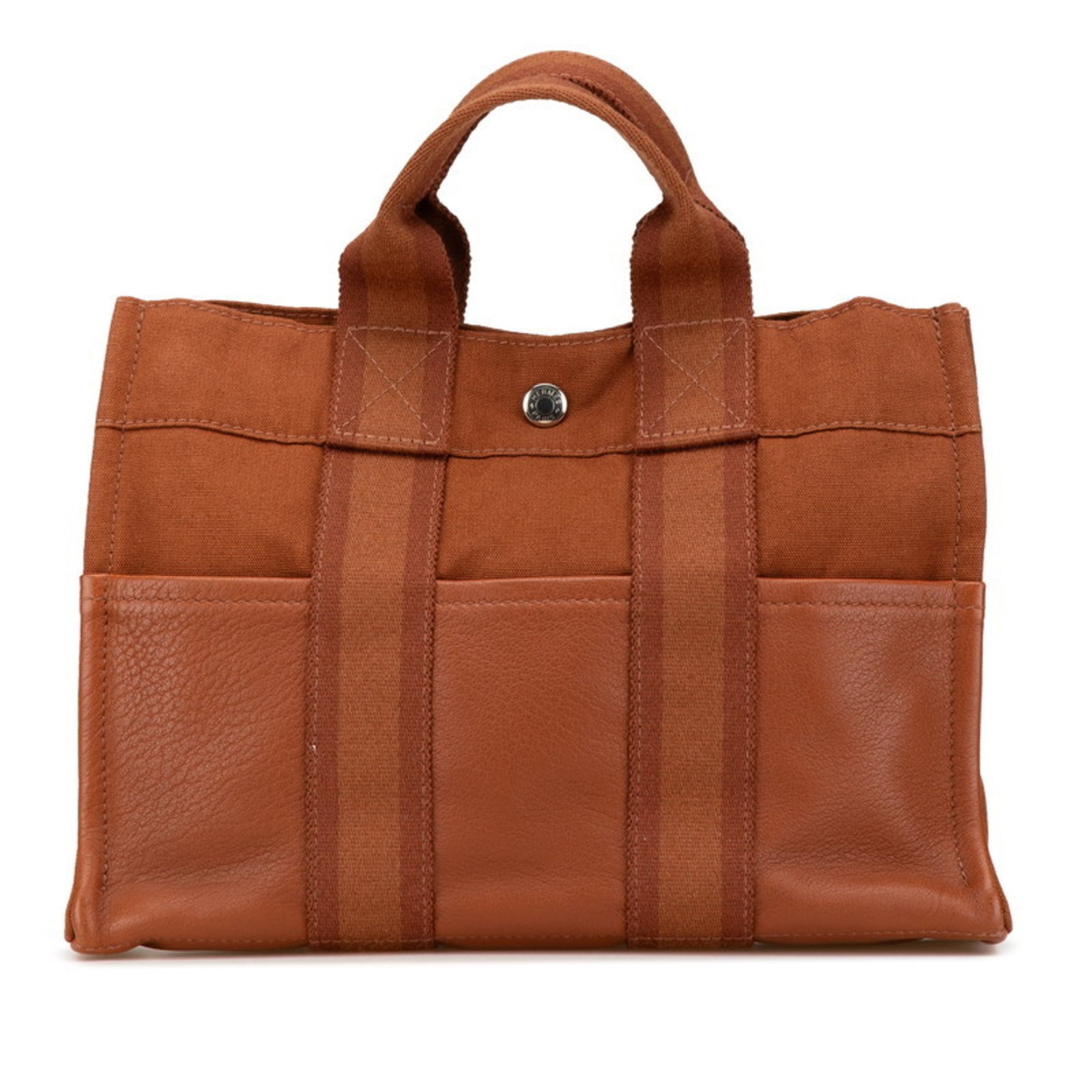 Hermes Foult PM Half Leather Tote Bag Canvas