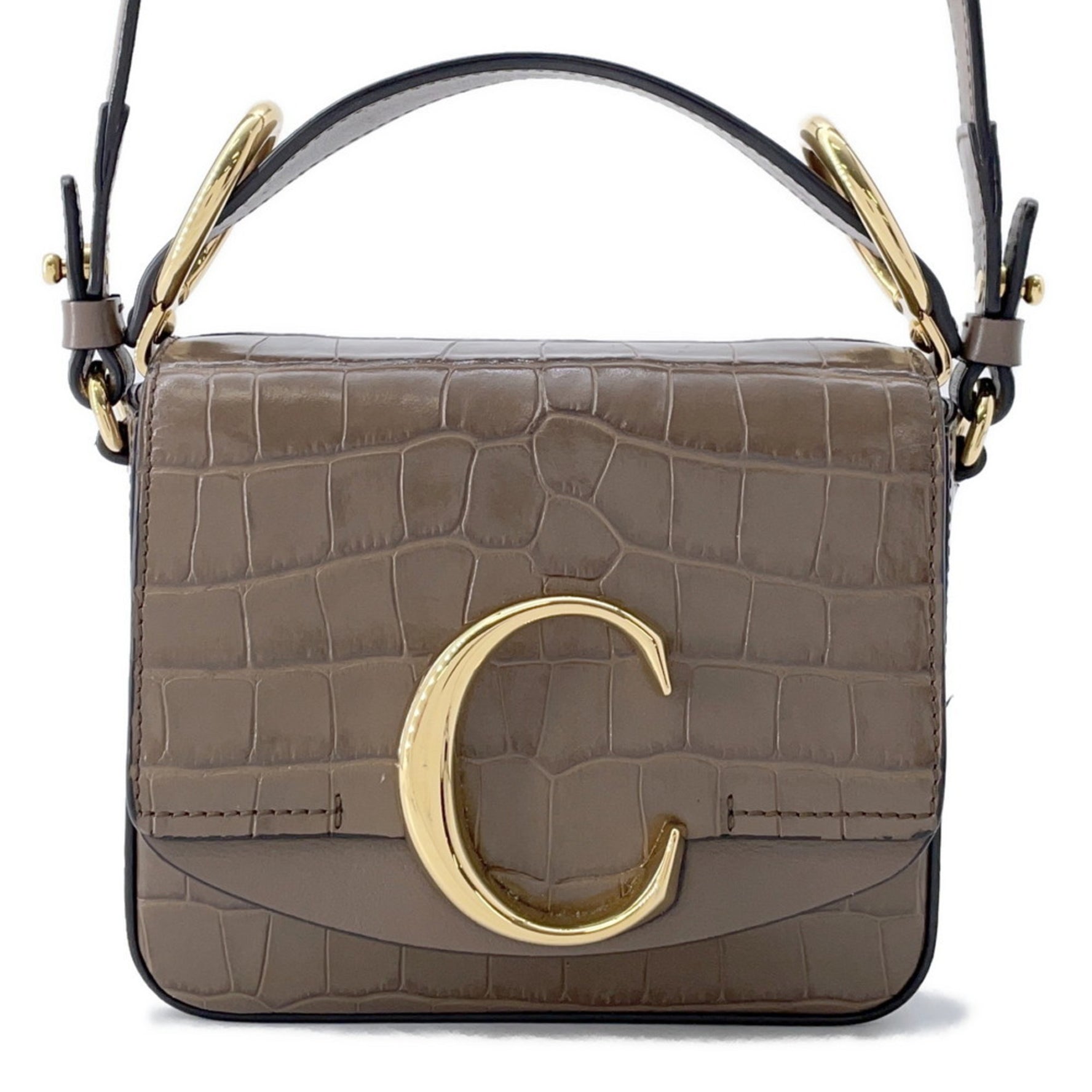 Chloé Chloe Shoulder Bag C Embossed Leather
