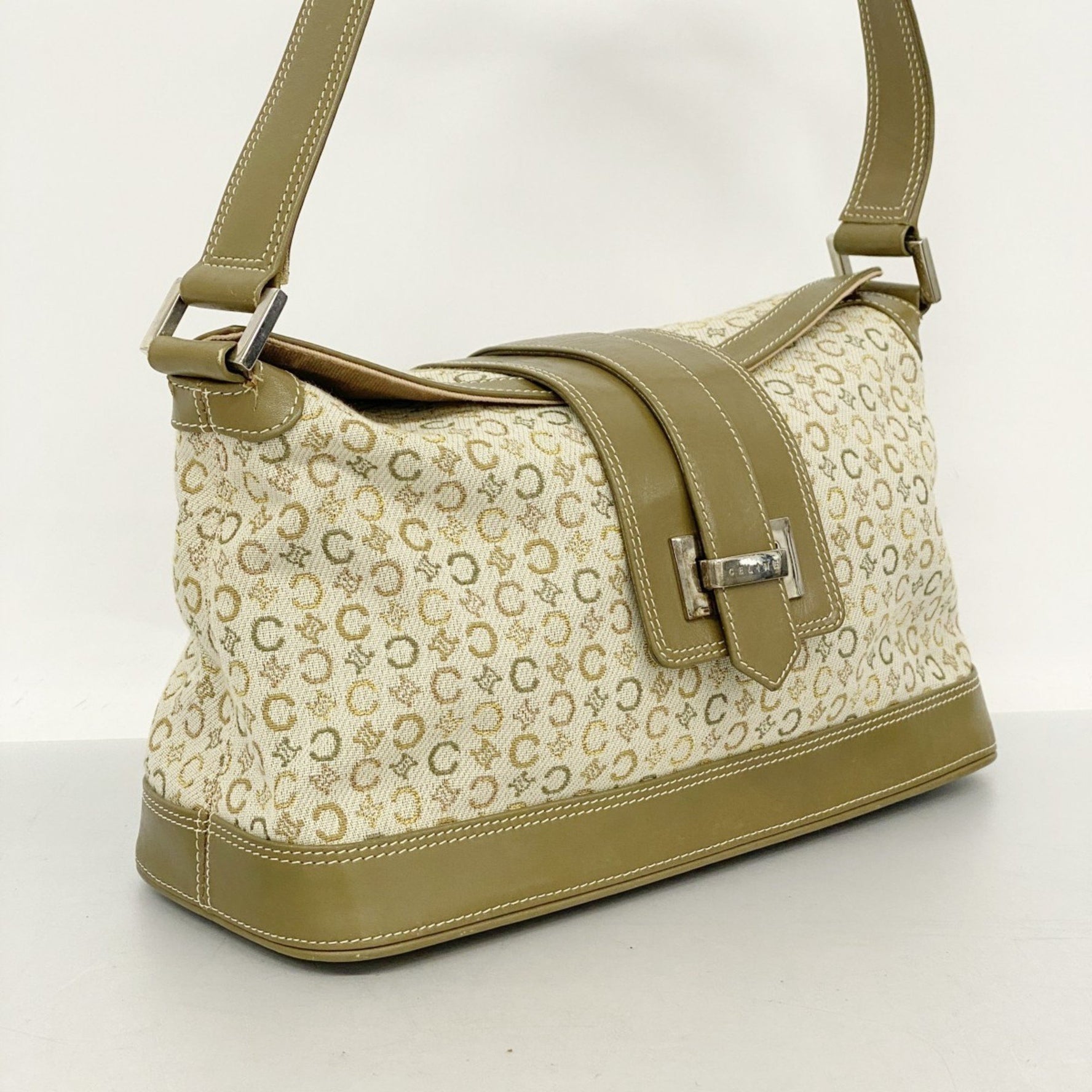 Celine handbag C Macadam canvas khaki brown