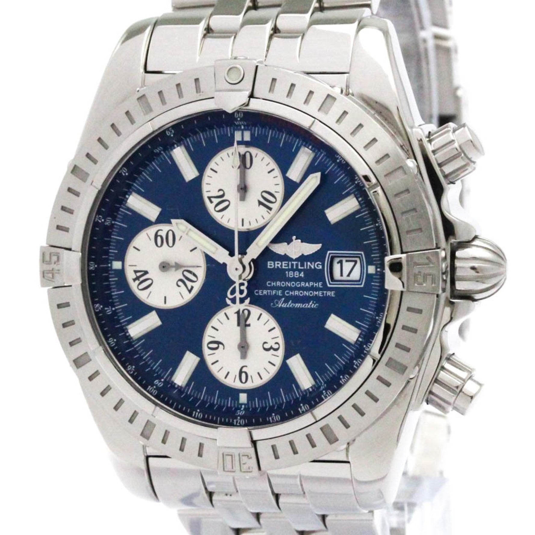 BREITLING Chronomat Evolution Steel Automatic Watch A13356 Polished