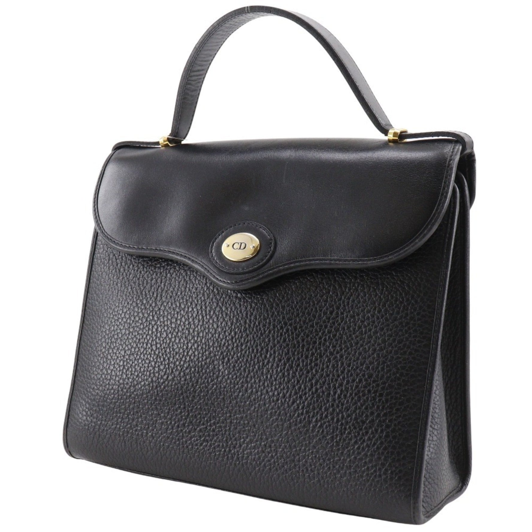 Christian Dior CD logo handbag, vintage, one-handle, calfskin, made in France, snap closure, logo