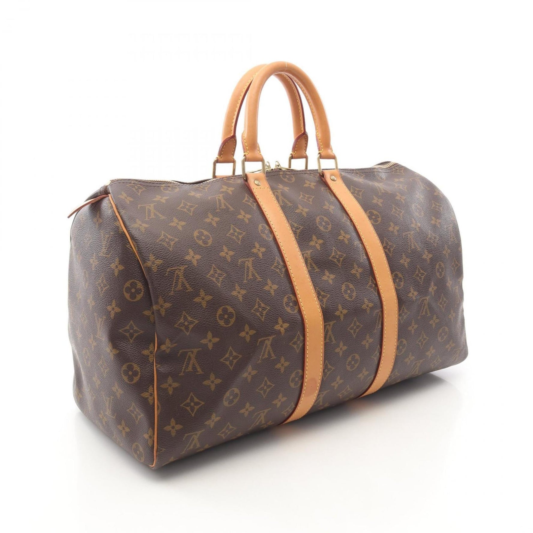 Louis Vuitton Keepall 45 Monogram Boston Bag, Coated Canvas and Leather, Brown, Women