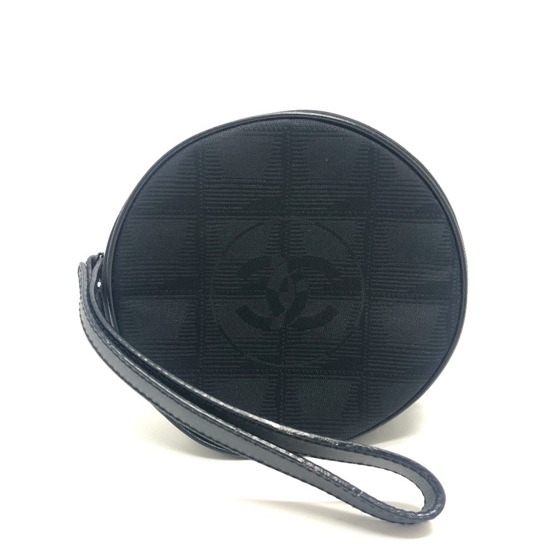 CHANEL New Travel Line Round Pouch Nylon Jacquard