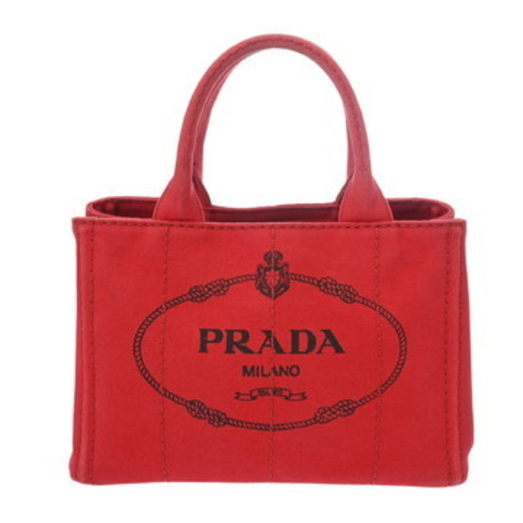 PRADA Canapa Mini Red Canvas Handbag