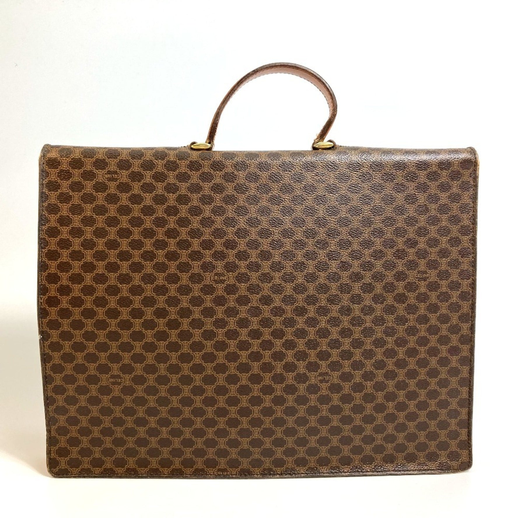 CELINE Macadam Vintage Handbag, Document Bag, Business PVC/Leather, Unisex