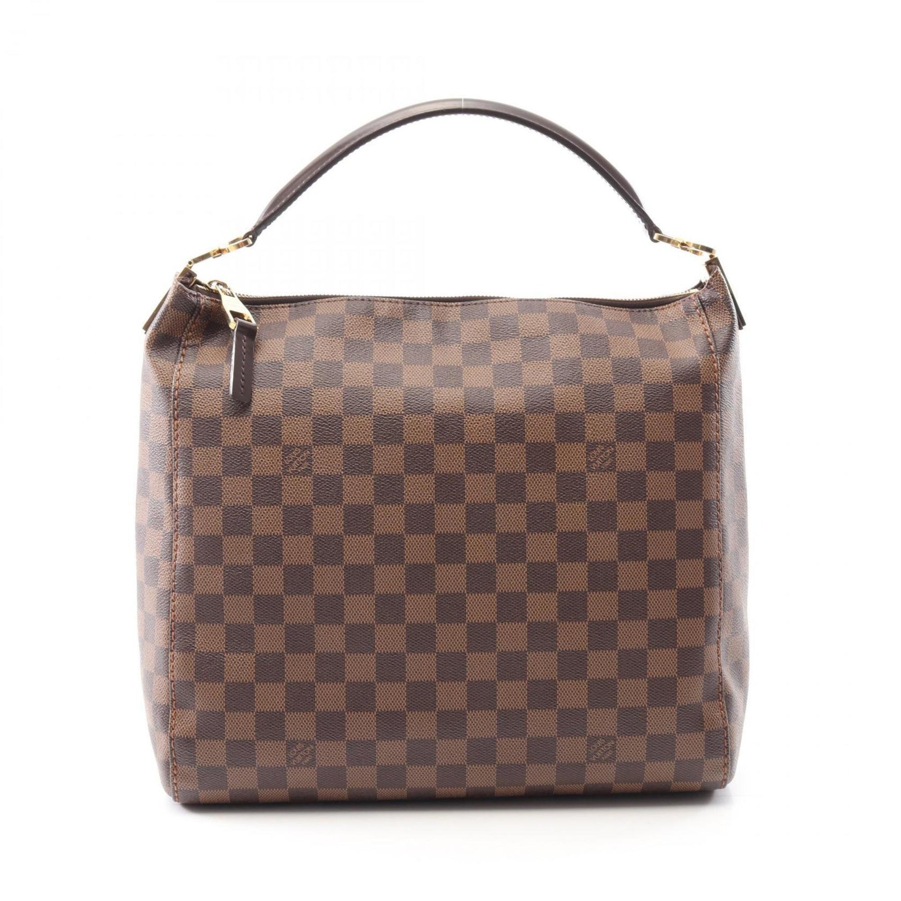Louis Vuitton Port Perrot PM Shoulder Bag, Coated Canvas, Leather, Damier, Brown