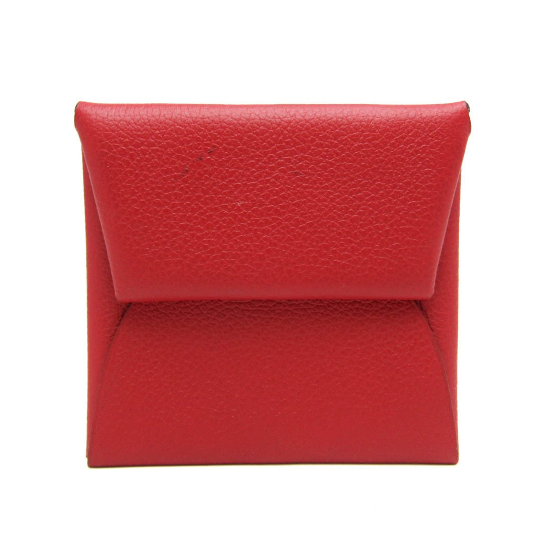 Hermes Bastia Leather Coin Purse/coin Case Red Color