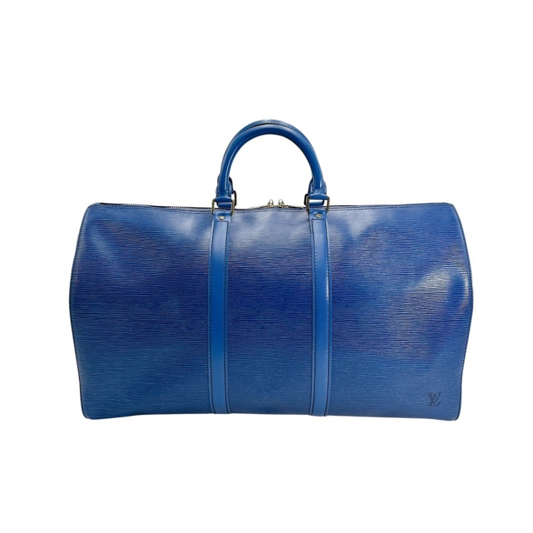 Louis Vuitton Boston bag Travel Epi Keepall 50 leather Toledo blue