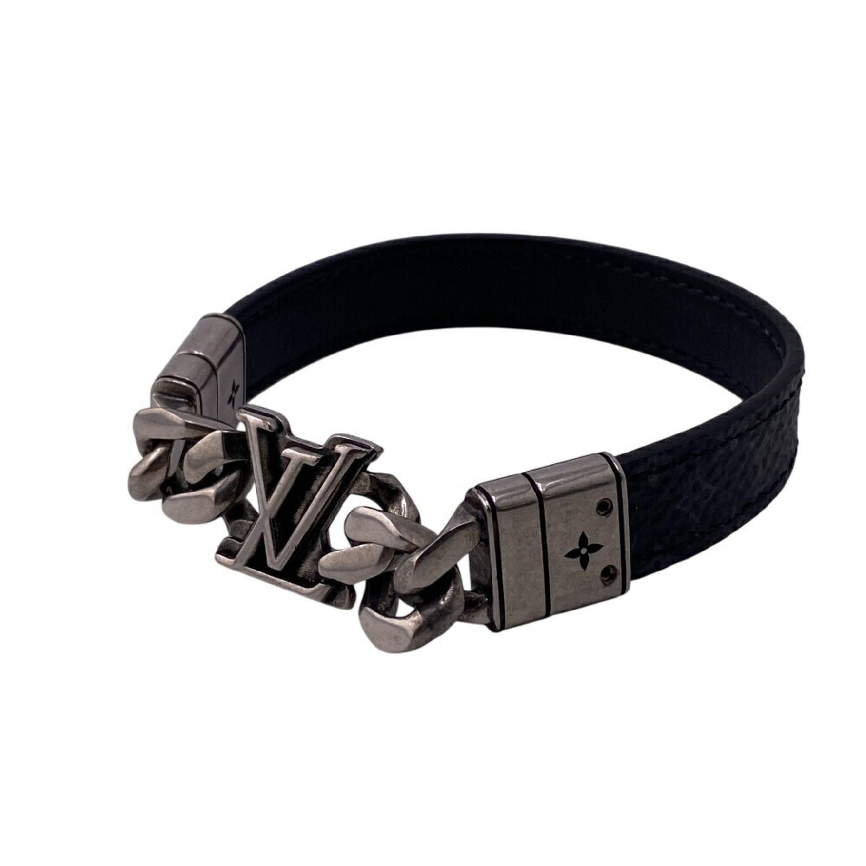 Louis Vuitton Bracelet LV Dimension Reversible Monogram Eclipse Silver