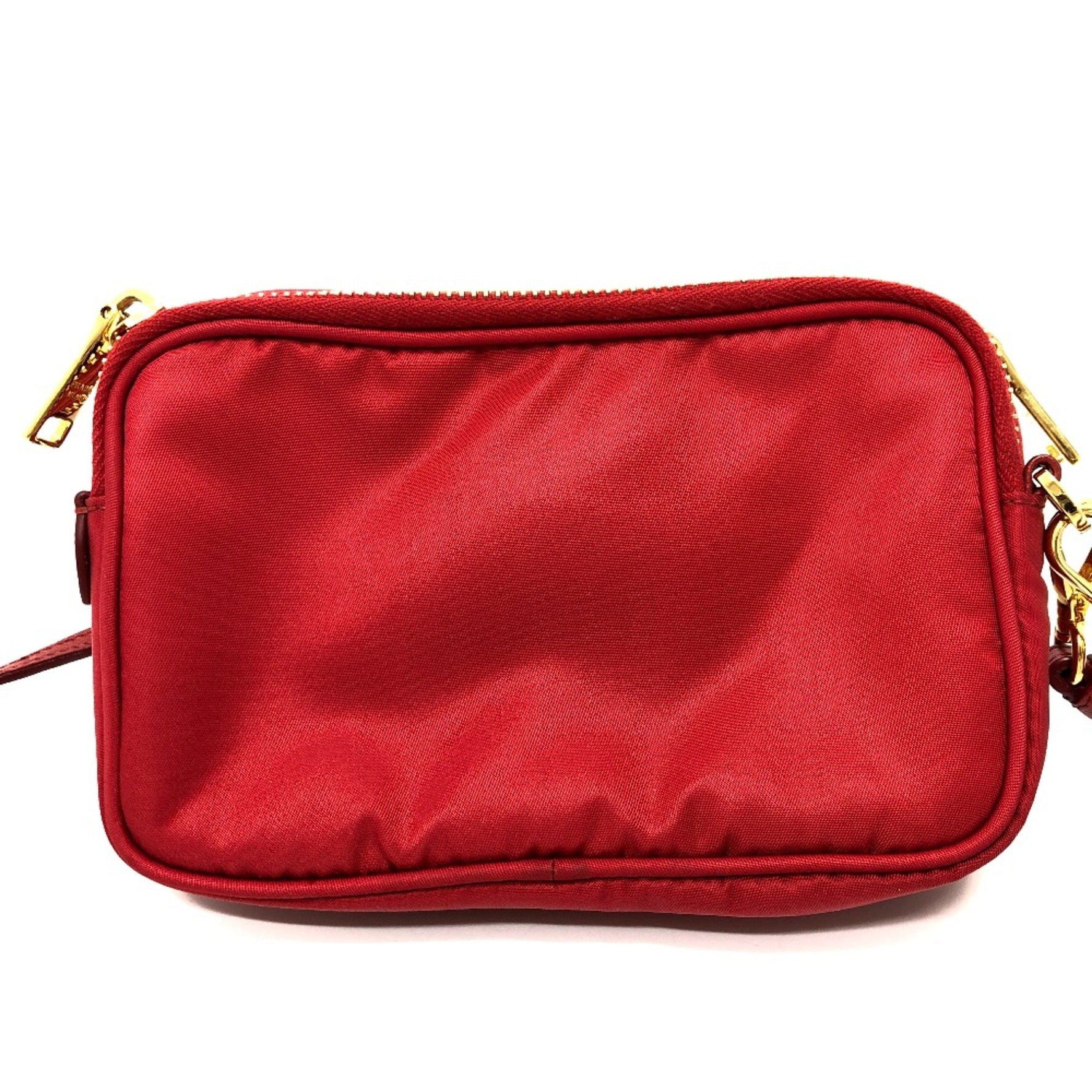 PRADA triangle logo triangle logo plate Crossbody Pochette Shoulder Bag