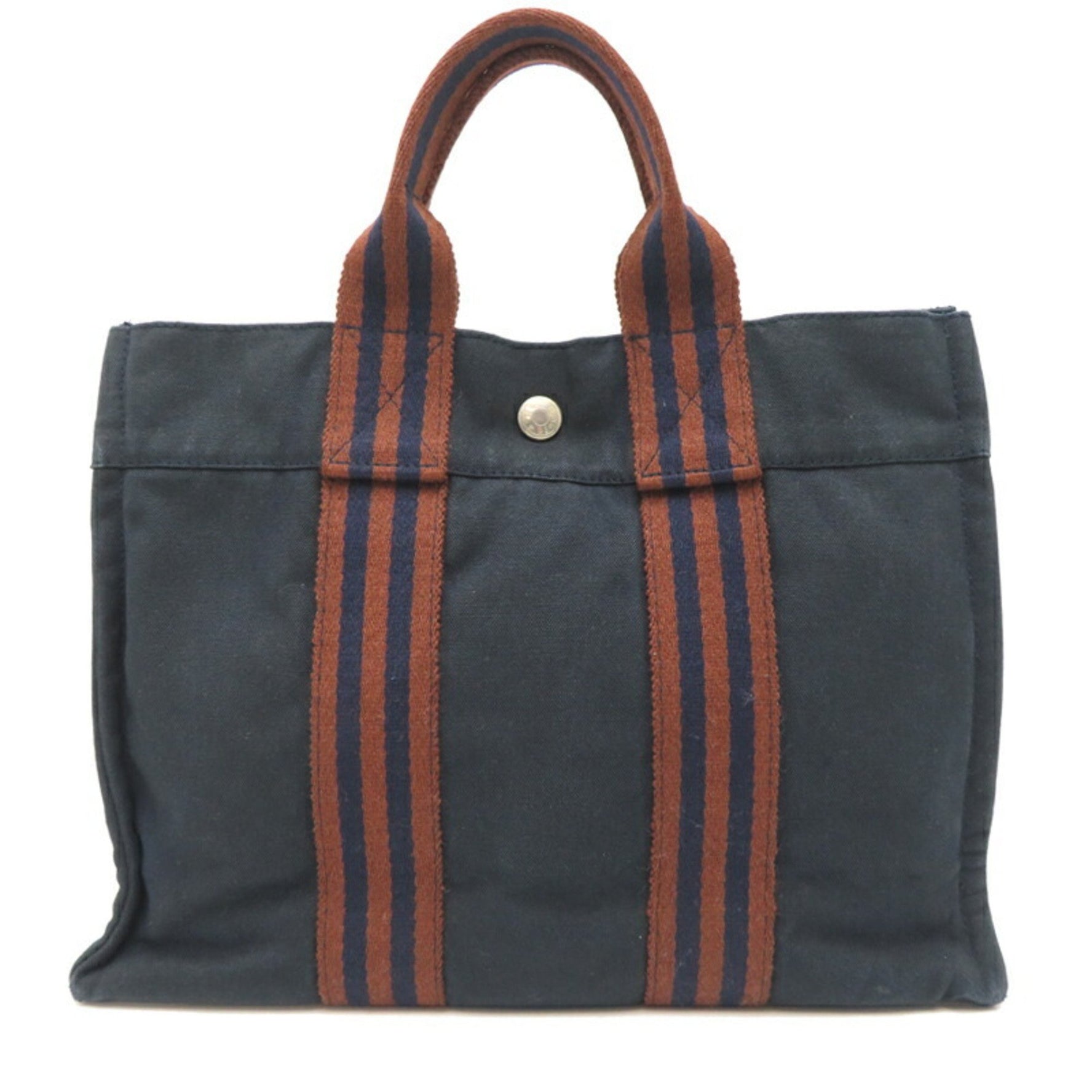 Hermes Hermès Foul Tote PM Women's Bag, 100% Cotton, Navy