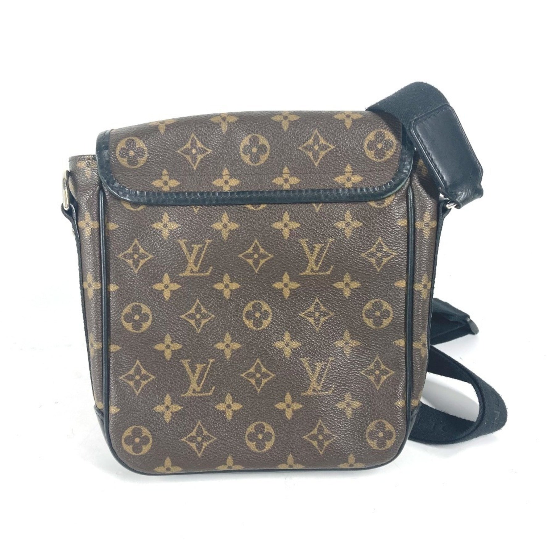 Louis Vuitton Monogram Macassar Bus PM Pochette Flap Shoulder Bag Canvas Men's Brown