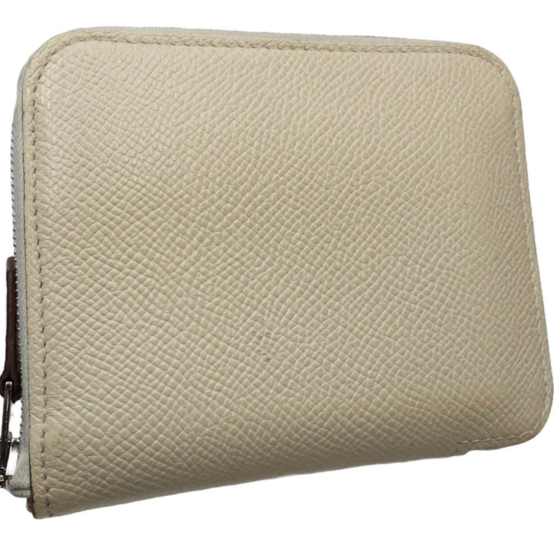 HERMES Wallet/Coin Case Azap Compact Silk In Coin Purse Veau Epsom x Crepe Mauve Pale