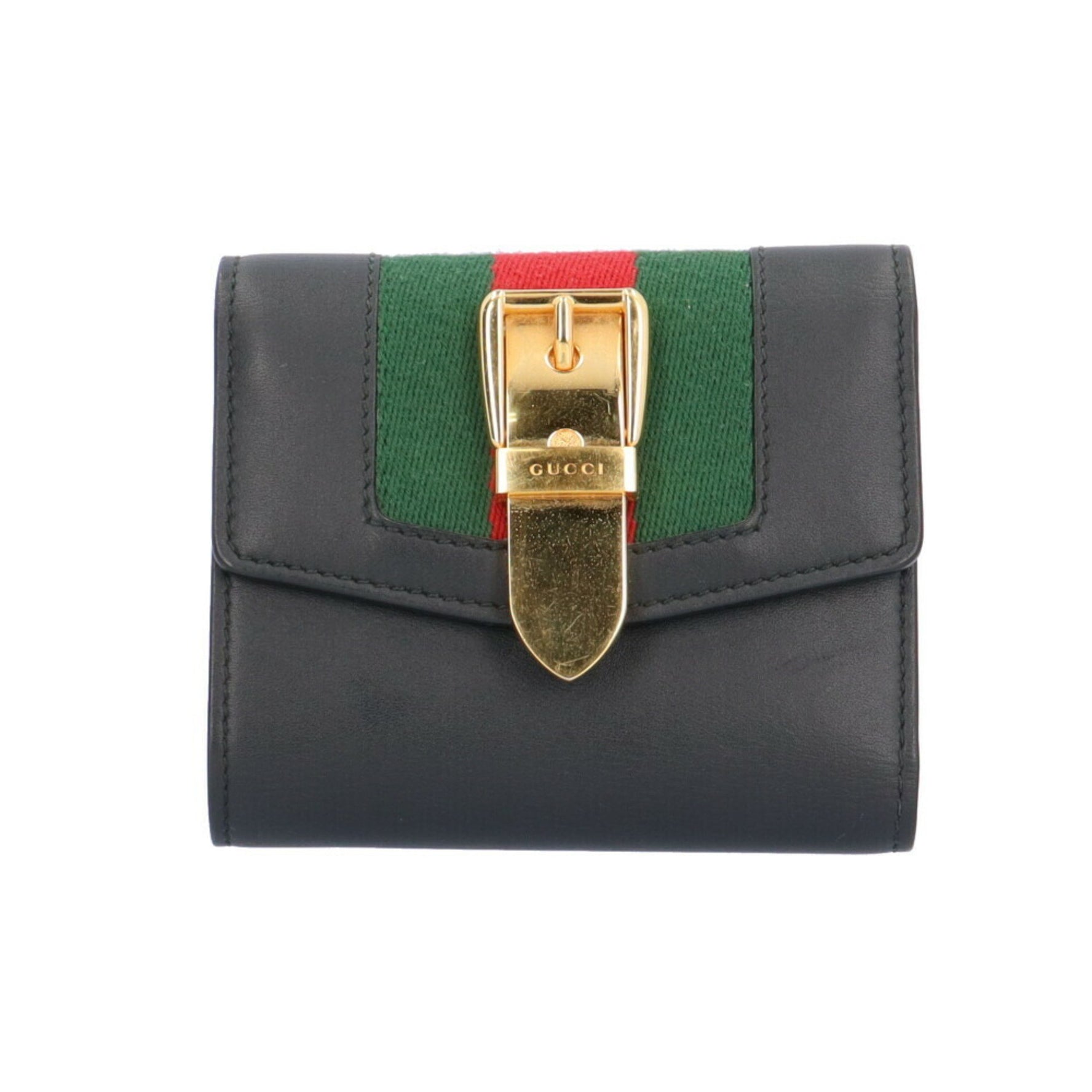 Gucci Sylvie Sherry Line Trifold Wallet Leather