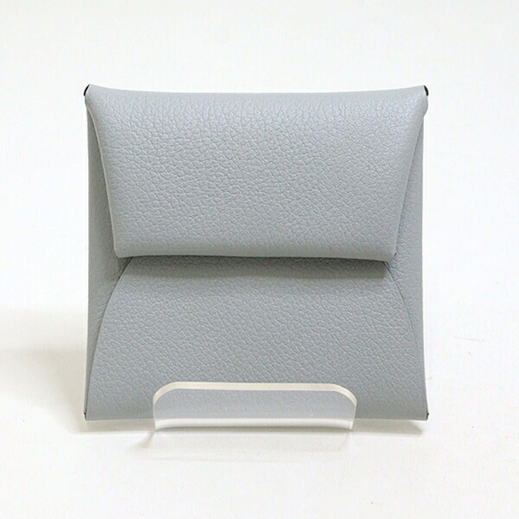 Hermes Coin Case Bastia Evercolor Blue Glacier W Engraved Purse Wallet Unused Item