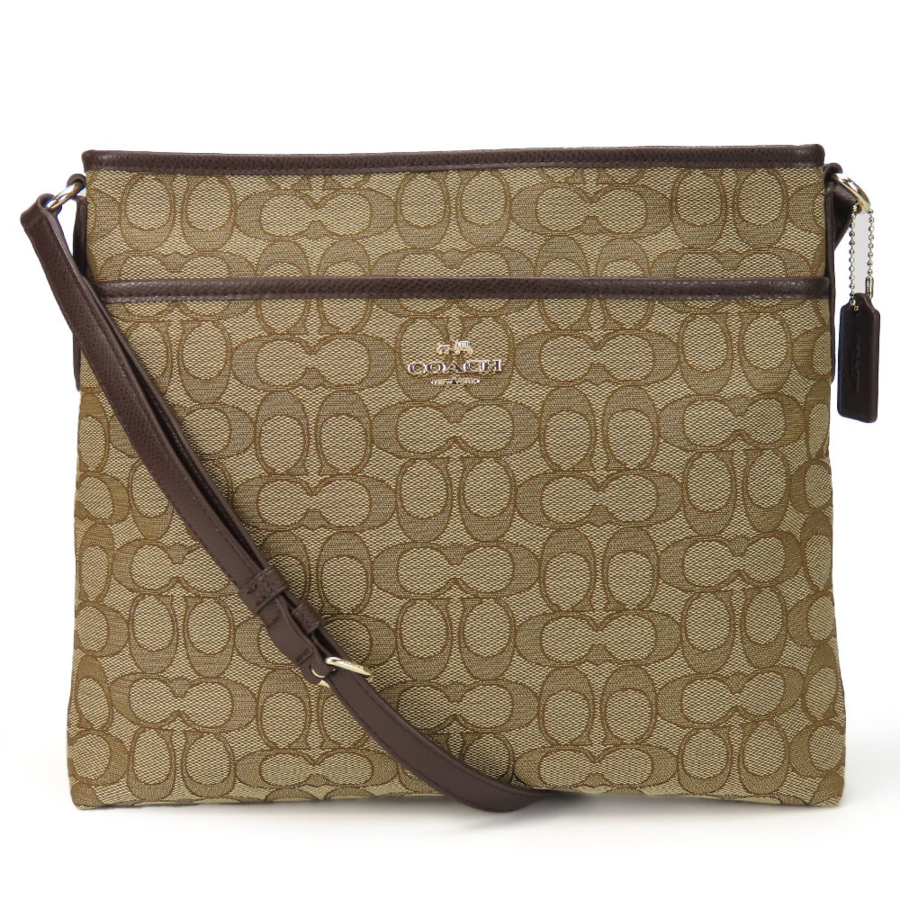 Coach Shoulder Bag Signature Canvas Leather