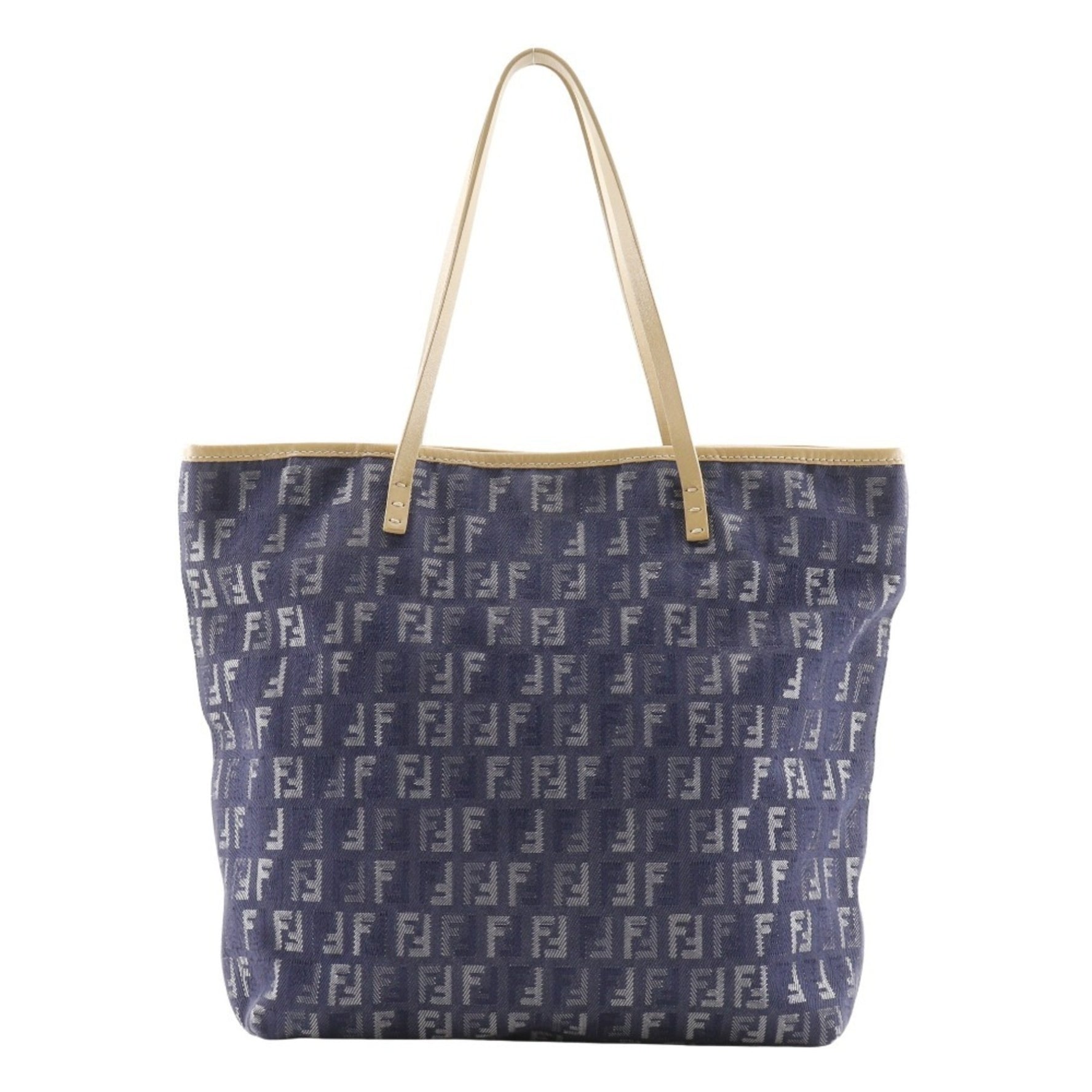 FENDI Zucchino handbag tote bag denim x leather type