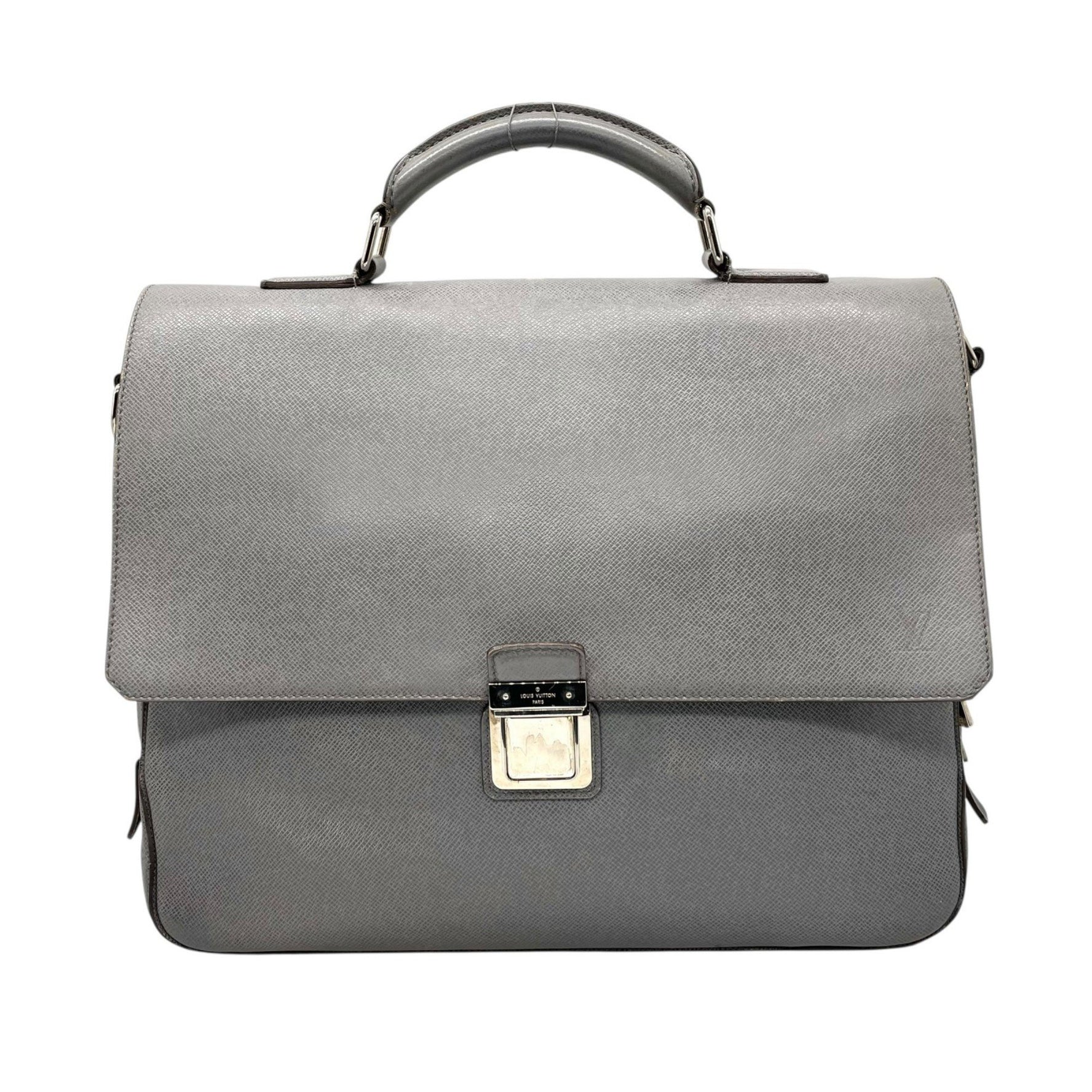 LOUIS VUITTON Taiga Leather Vasili GM Business Bag, Shoulder Glacier Silver Hardware, Men's/Women's, D