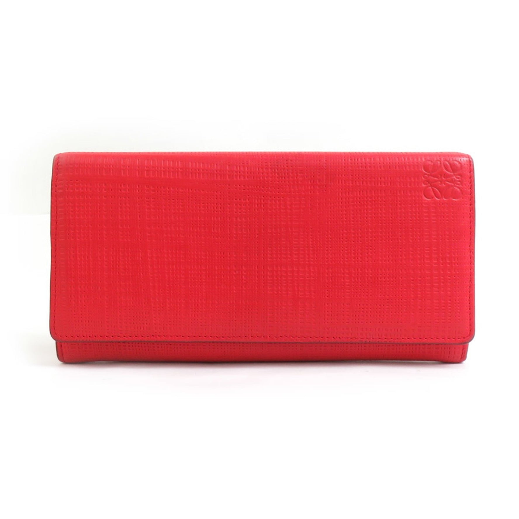 LOEWE Bi-fold Long Wallet Leather Red
