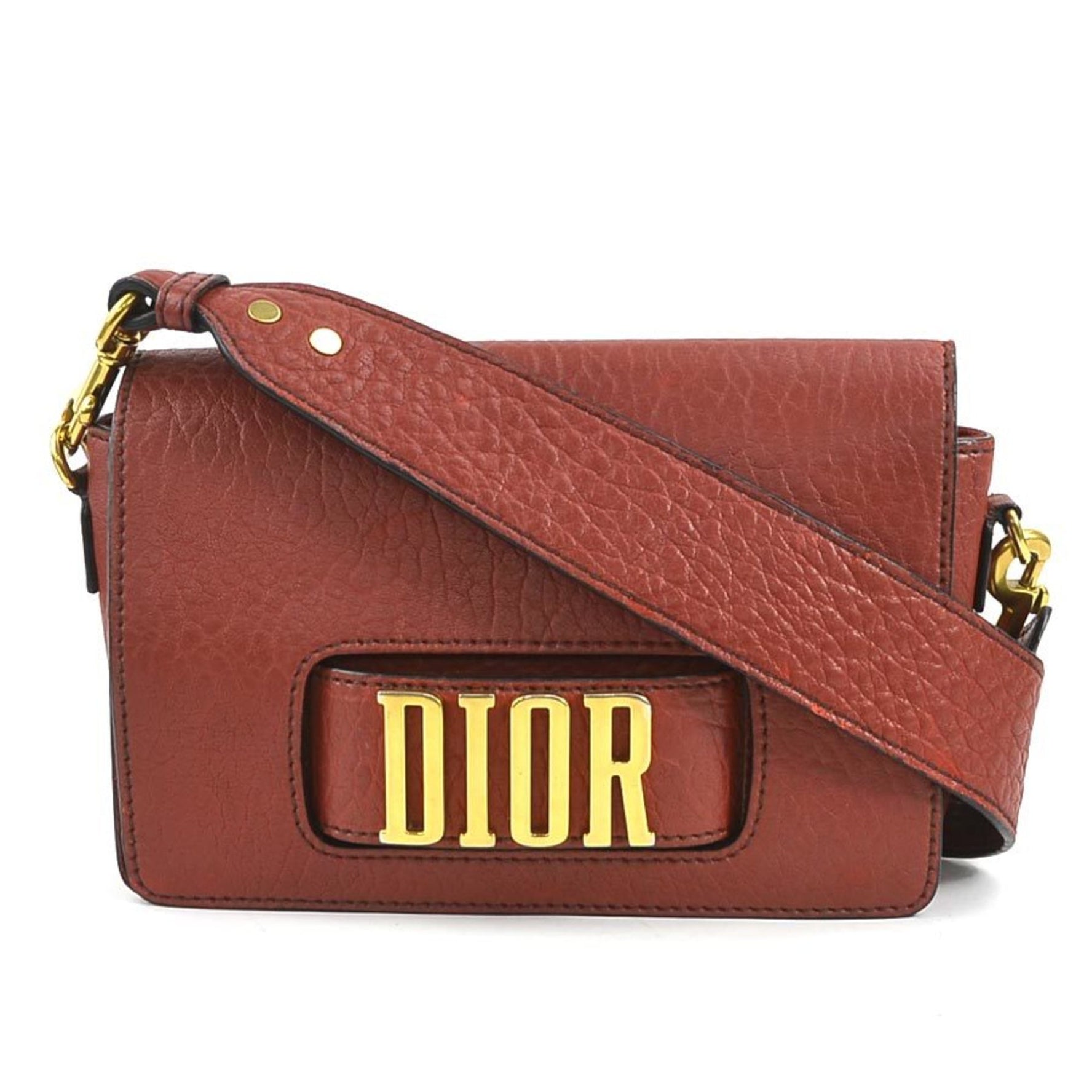 Christian Dior Shoulder Bag Evolution Flap Leather Red