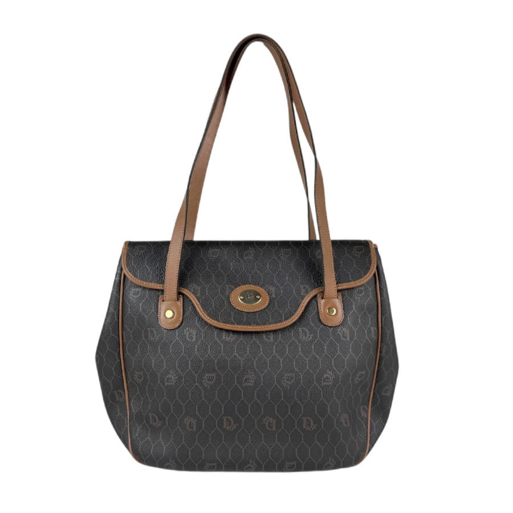 Christian Dior Shoulder Bag Leather Gold