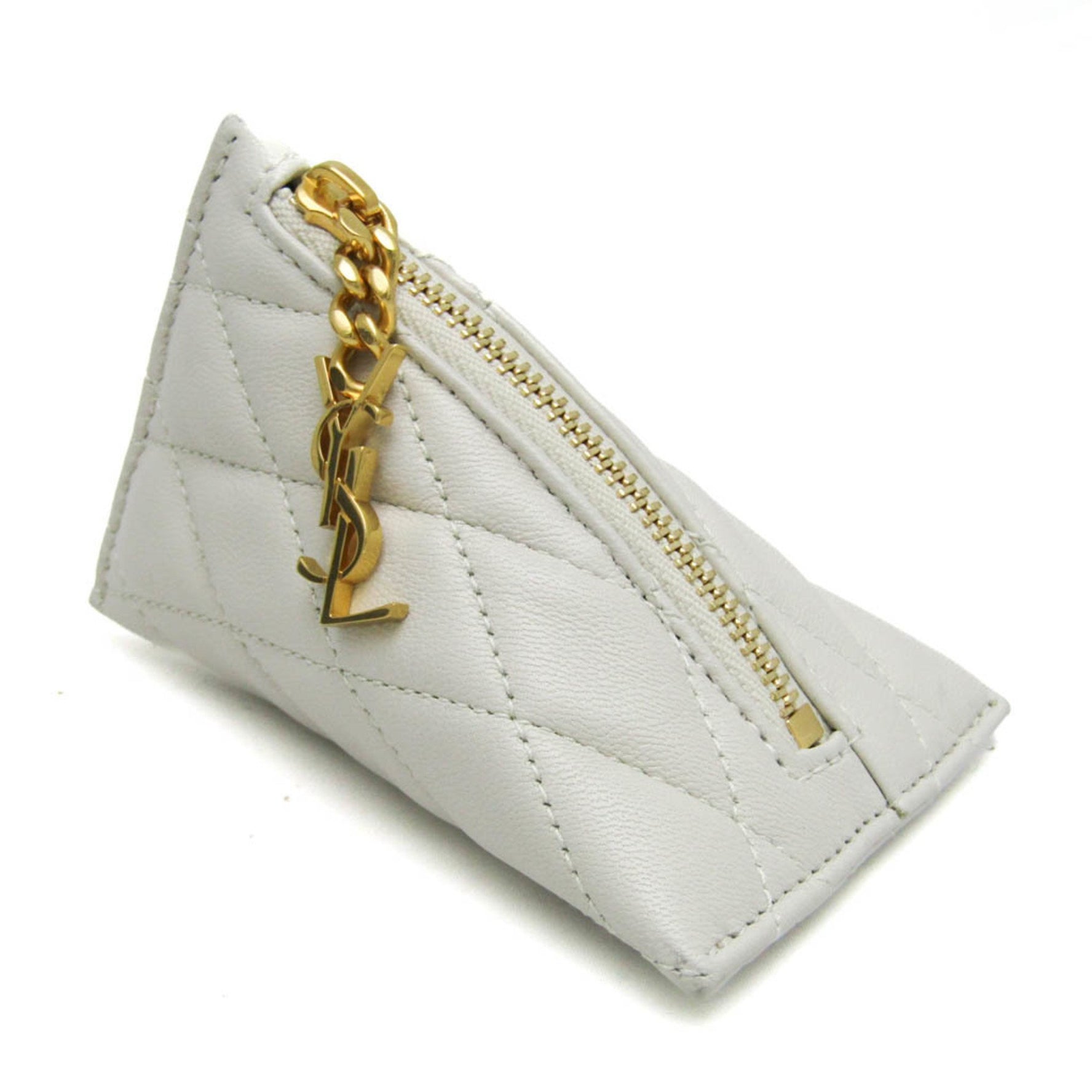 Saint Laurent Quilting Leather Coin Purse/coin Case