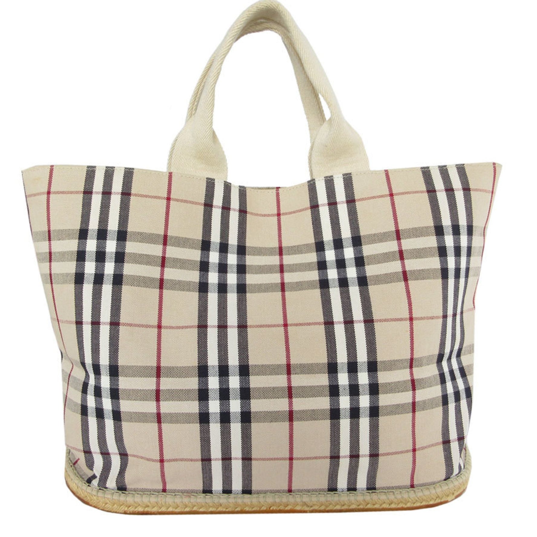 Burberry Handbag Tote Bag Nova Check Canvas Rubber Beige Multicolor Men's