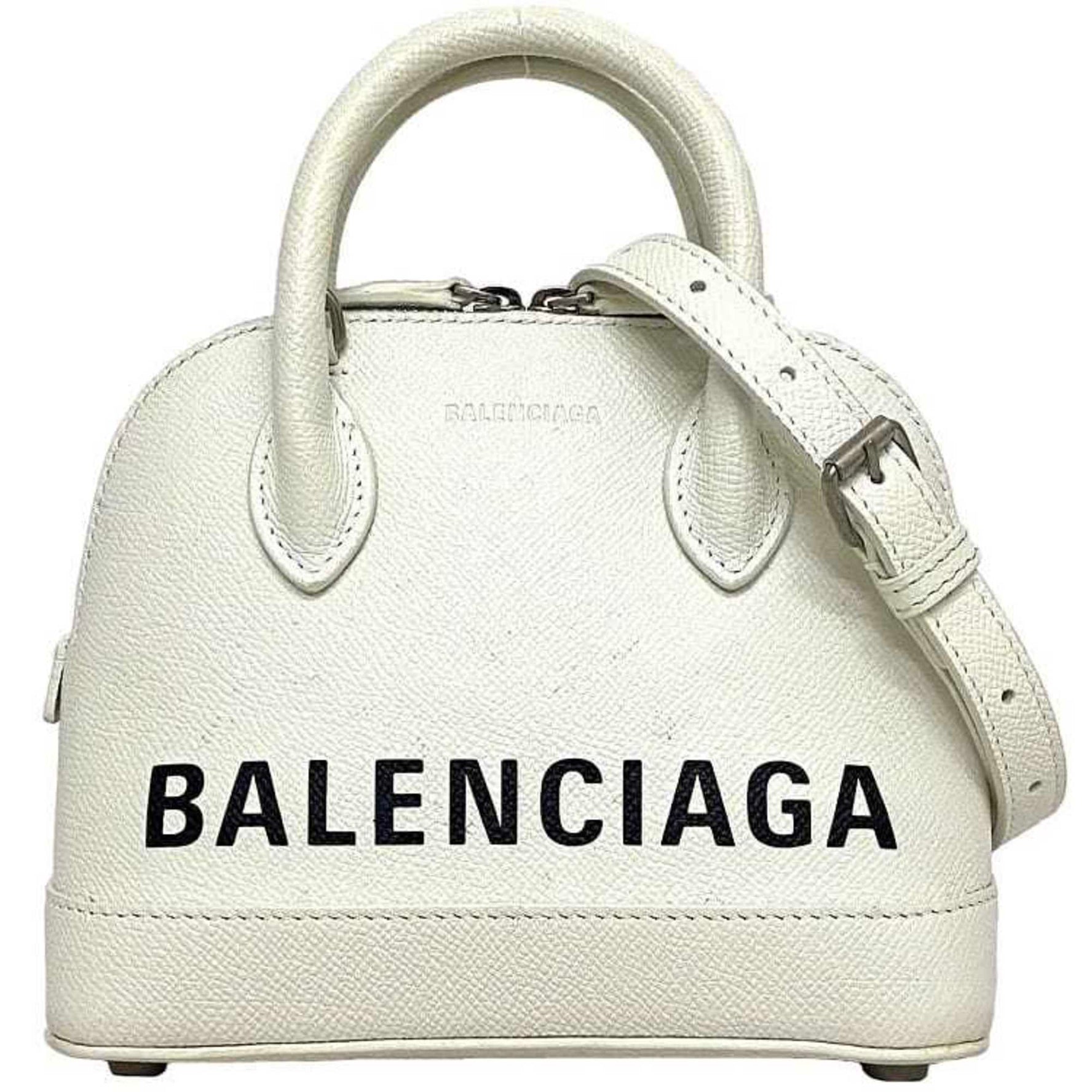 Balenciaga Bag Ville Small XXS White Black Everyday Shoulder Handbag Leather Print Compact